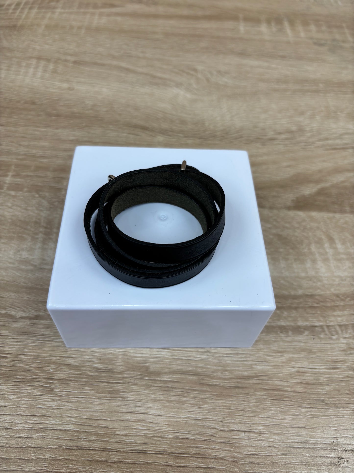 Hermes Black Leather Multi Wrap Bracelet
