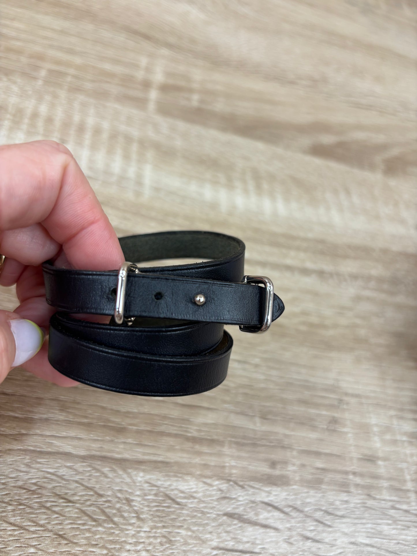 Hermes Black Leather Multi Wrap Bracelet