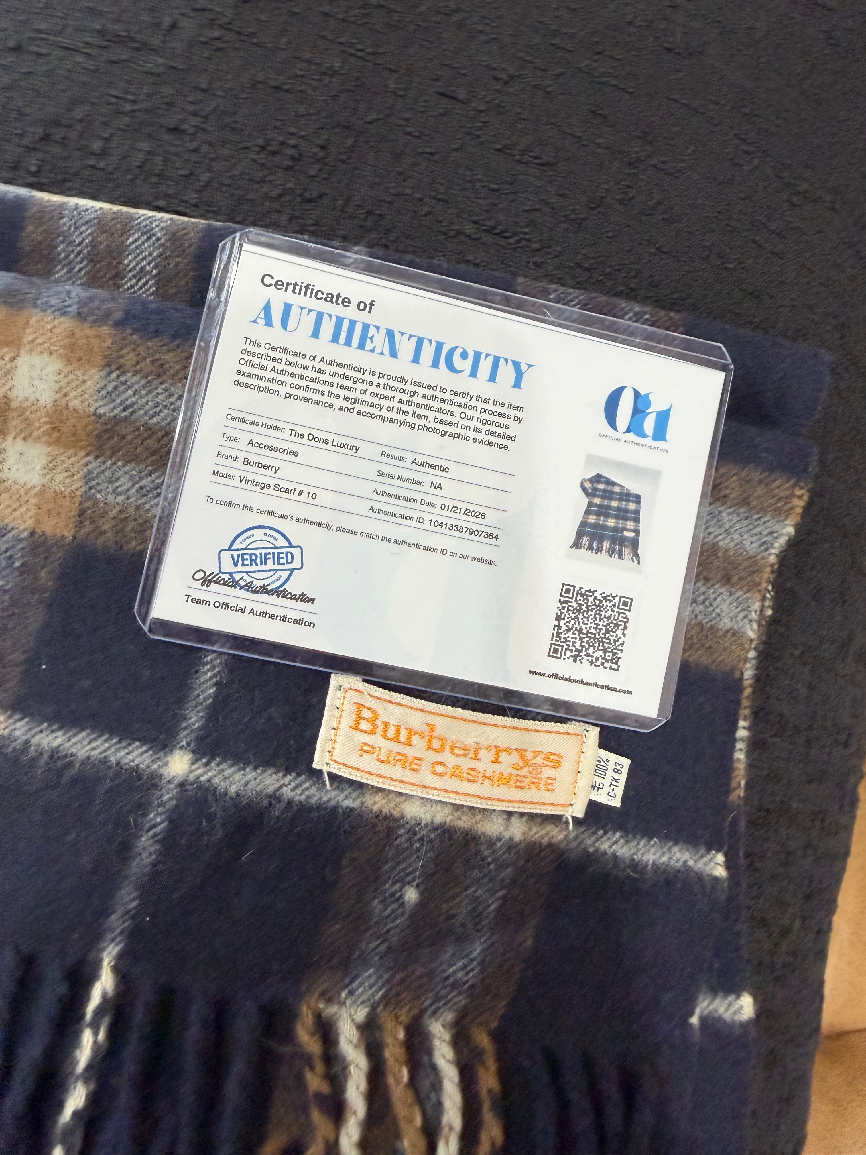 Burberry Vintage Blue & Tan Novacheck Scarf