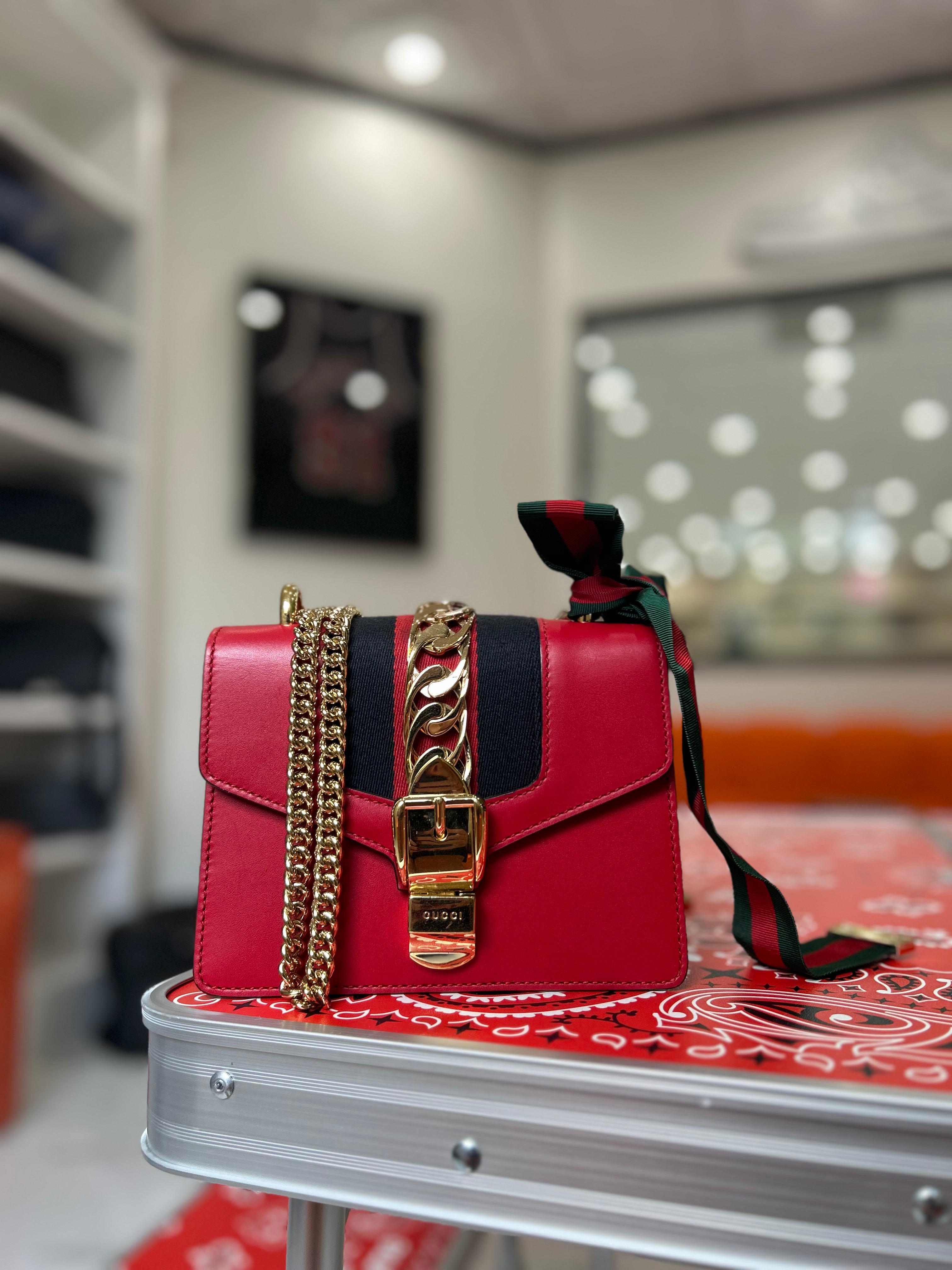 Gucci Red Sylvie Shoulder Bag