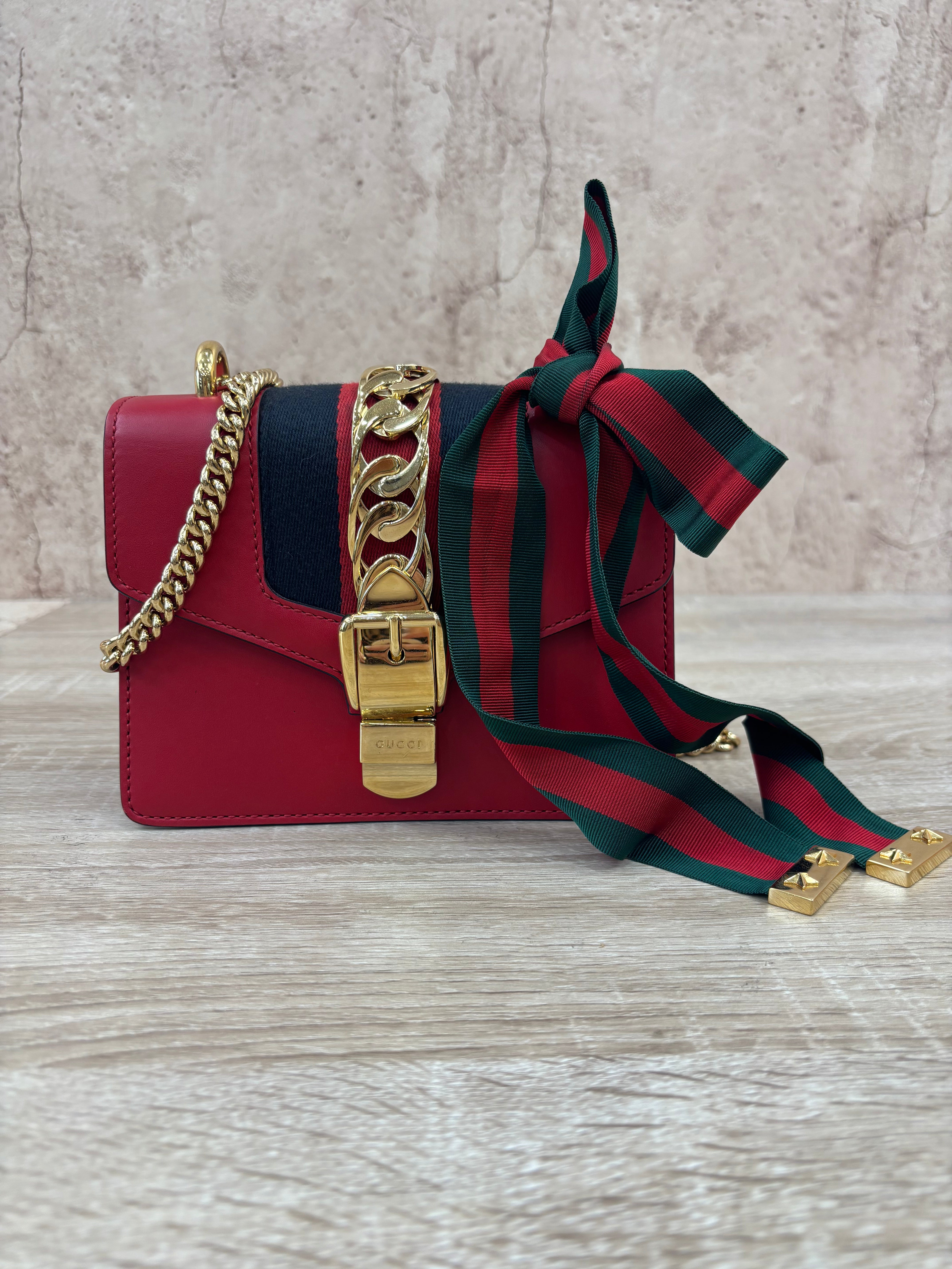 Gucci Red Sylvie Shoulder Bag