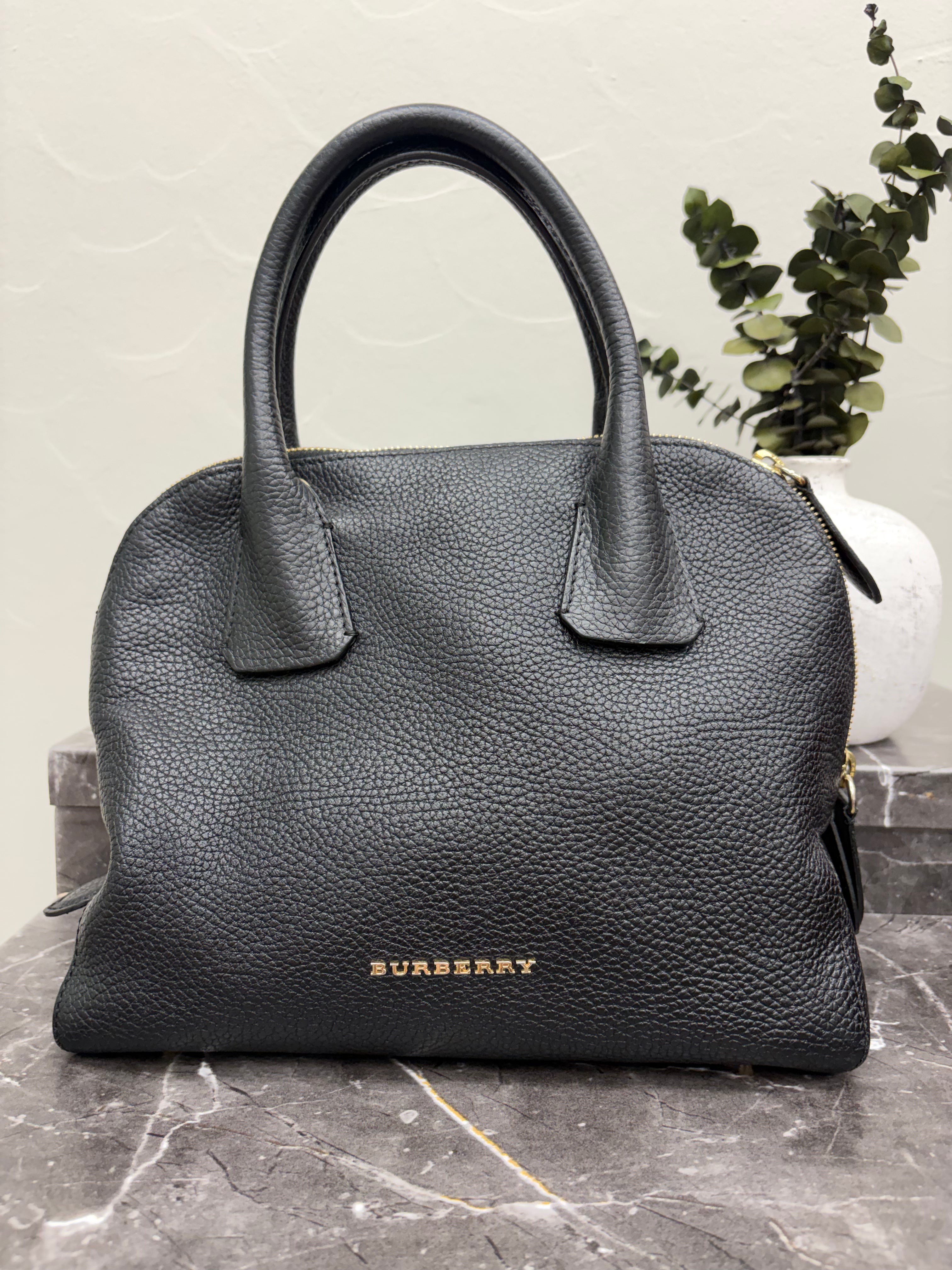*DONS DROP* Burberry Black Grainy Leather Greenwood Bowling Bag