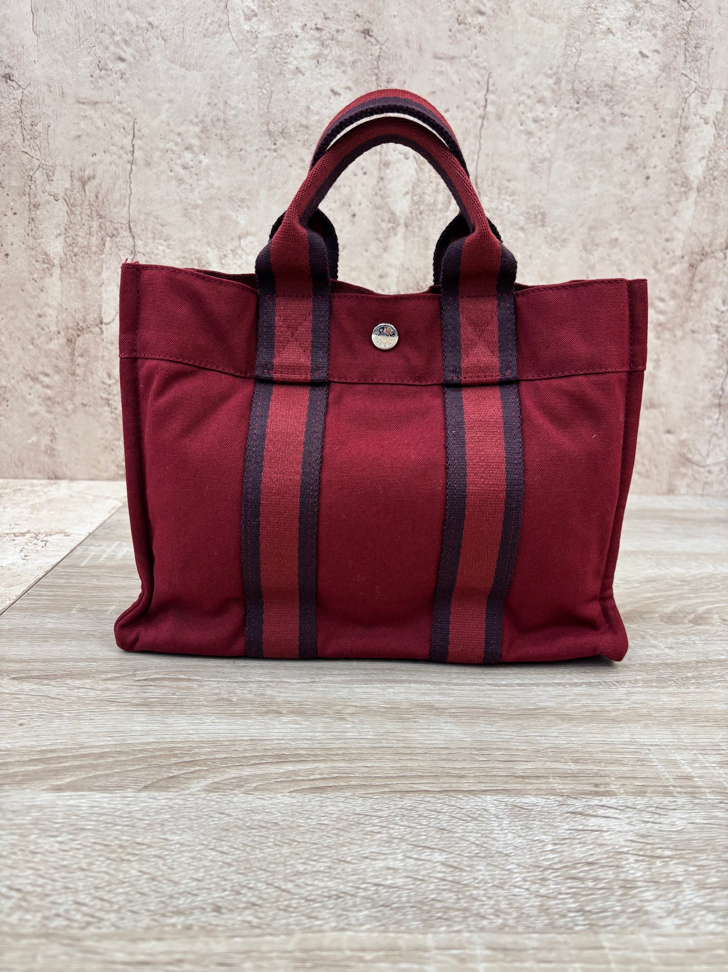 Hermes Red Canvas Tote