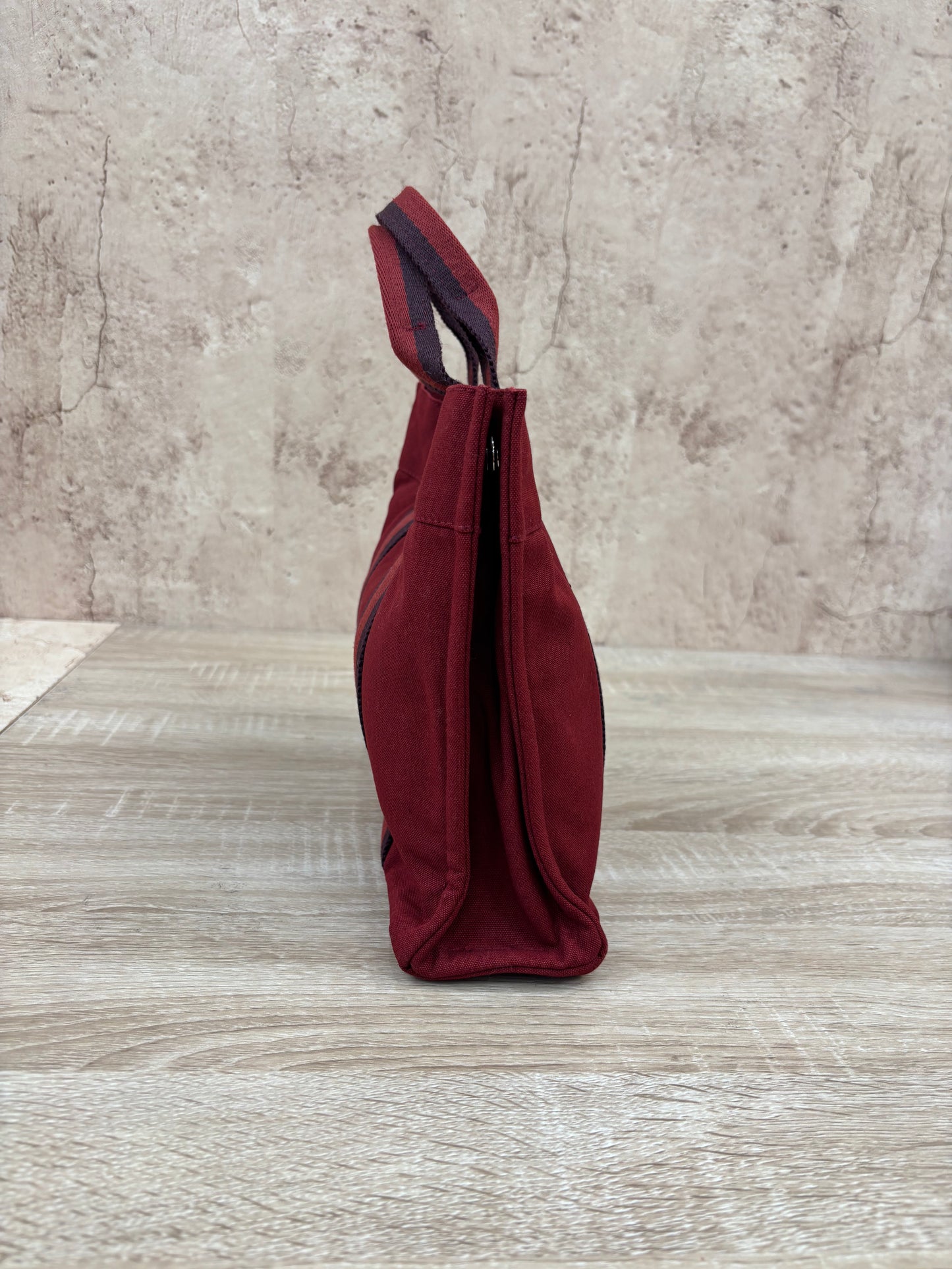 Hermes Red Canvas Tote