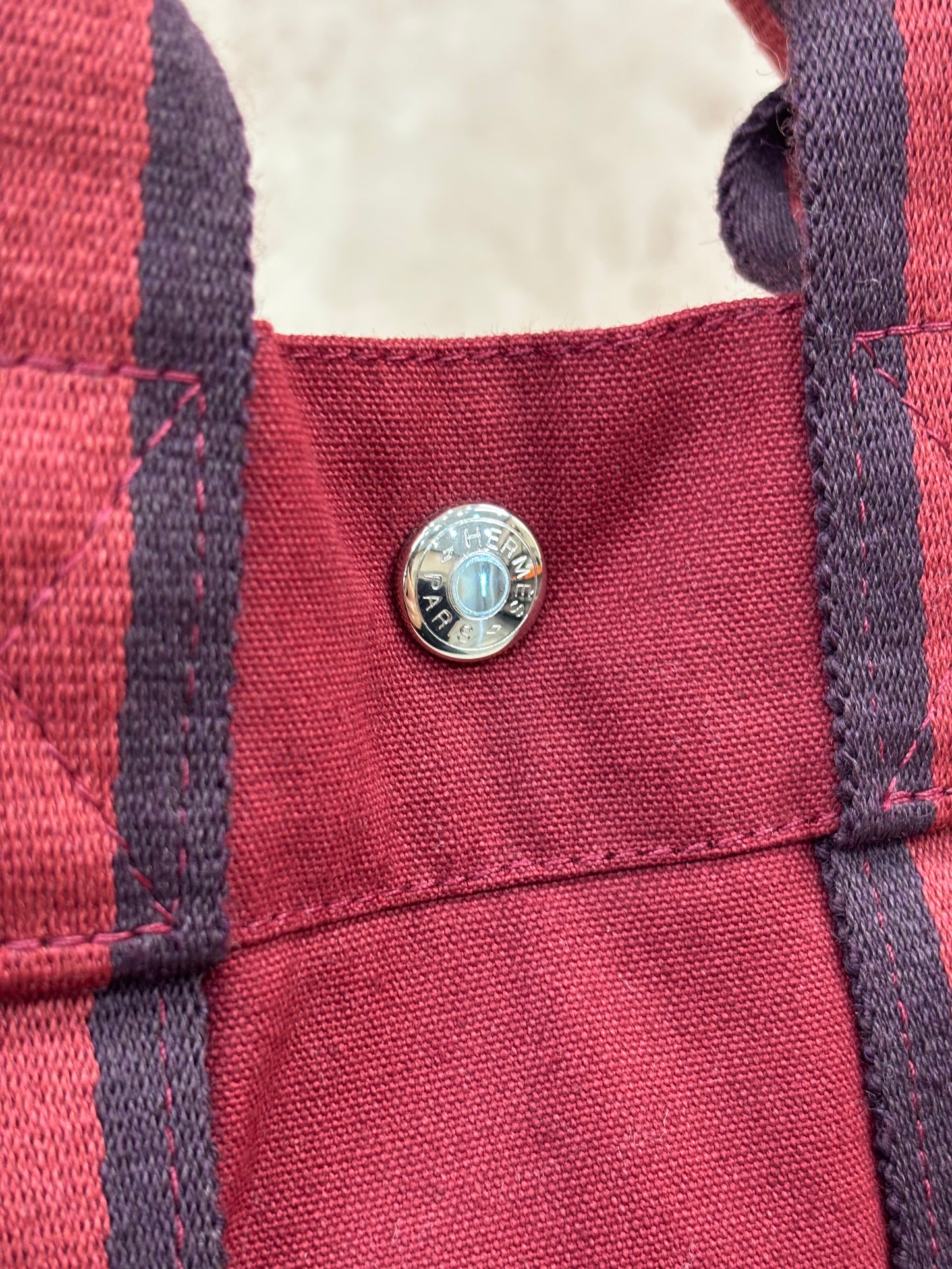 Hermes Red Canvas Tote
