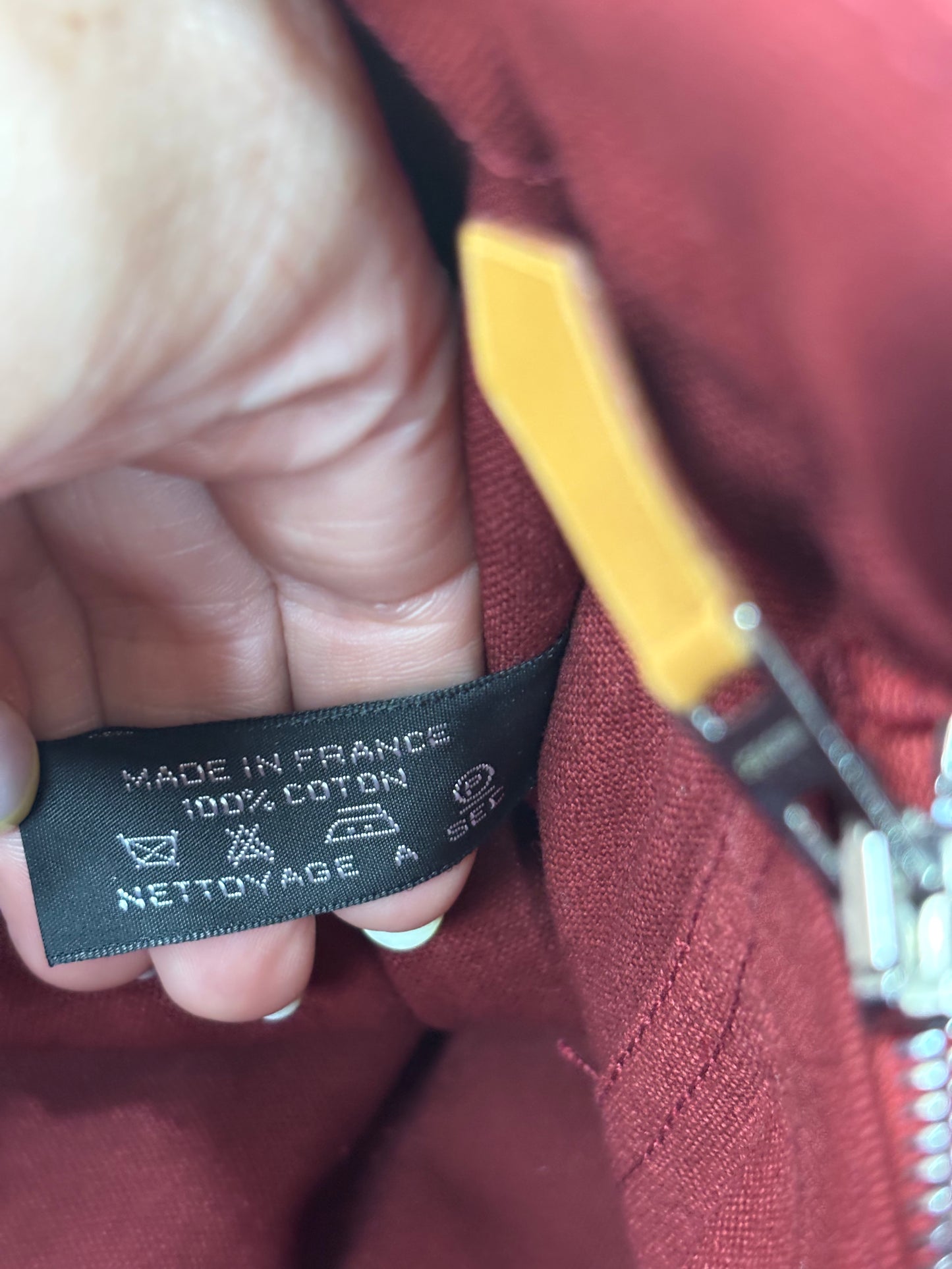 Hermes Red Canvas Tote