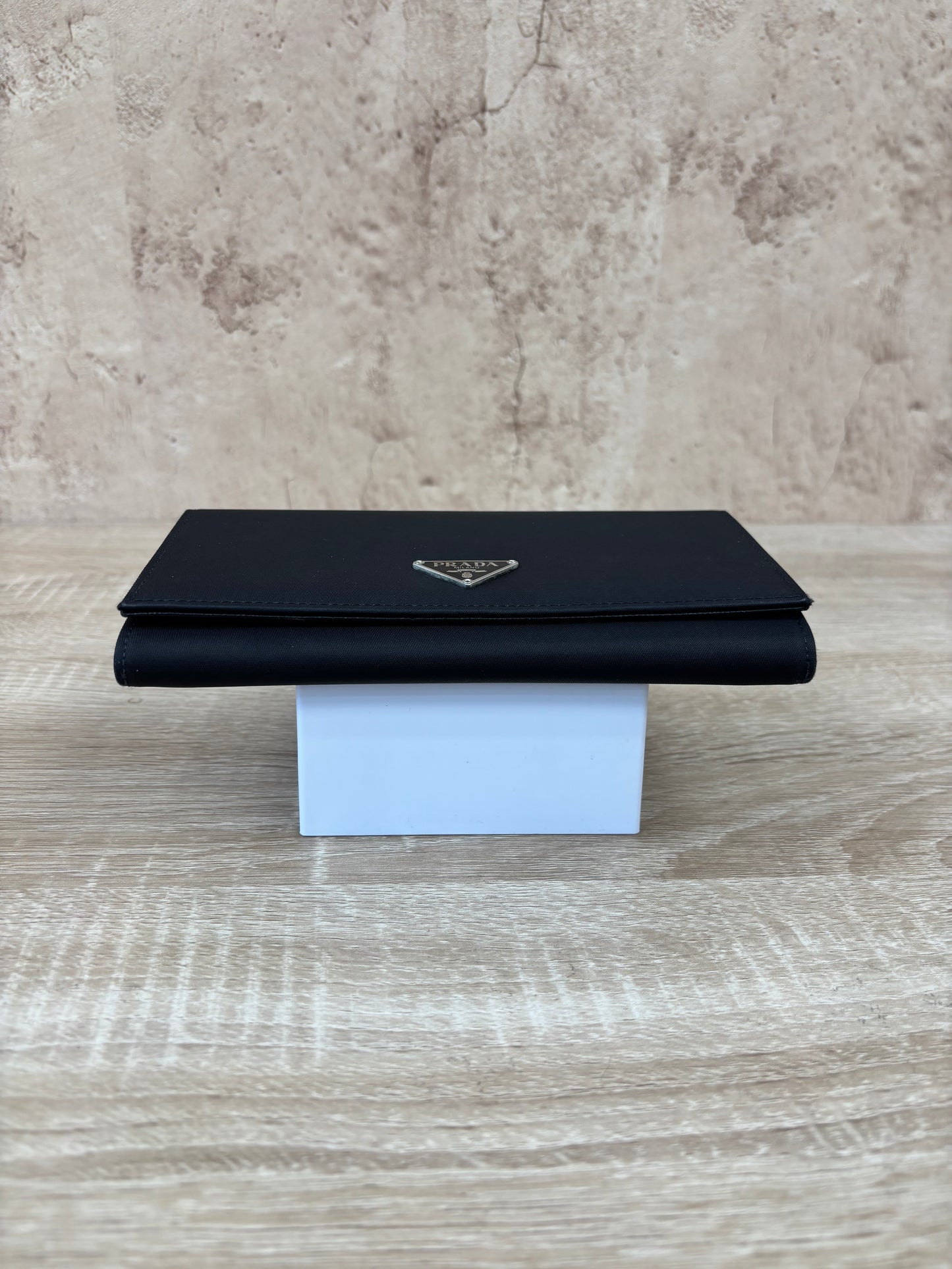 Prada Black Nylon Long Snap Wallet
