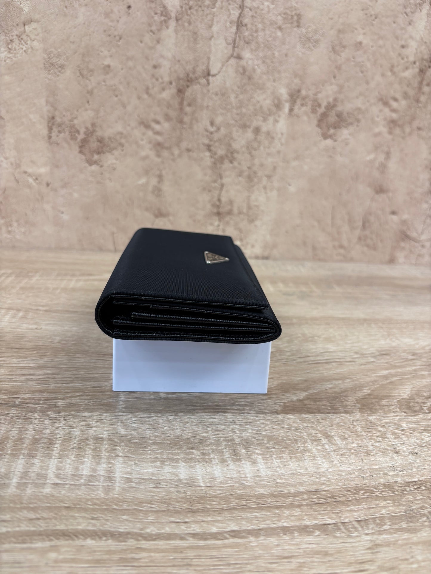 Prada Black Nylon Long Snap Wallet
