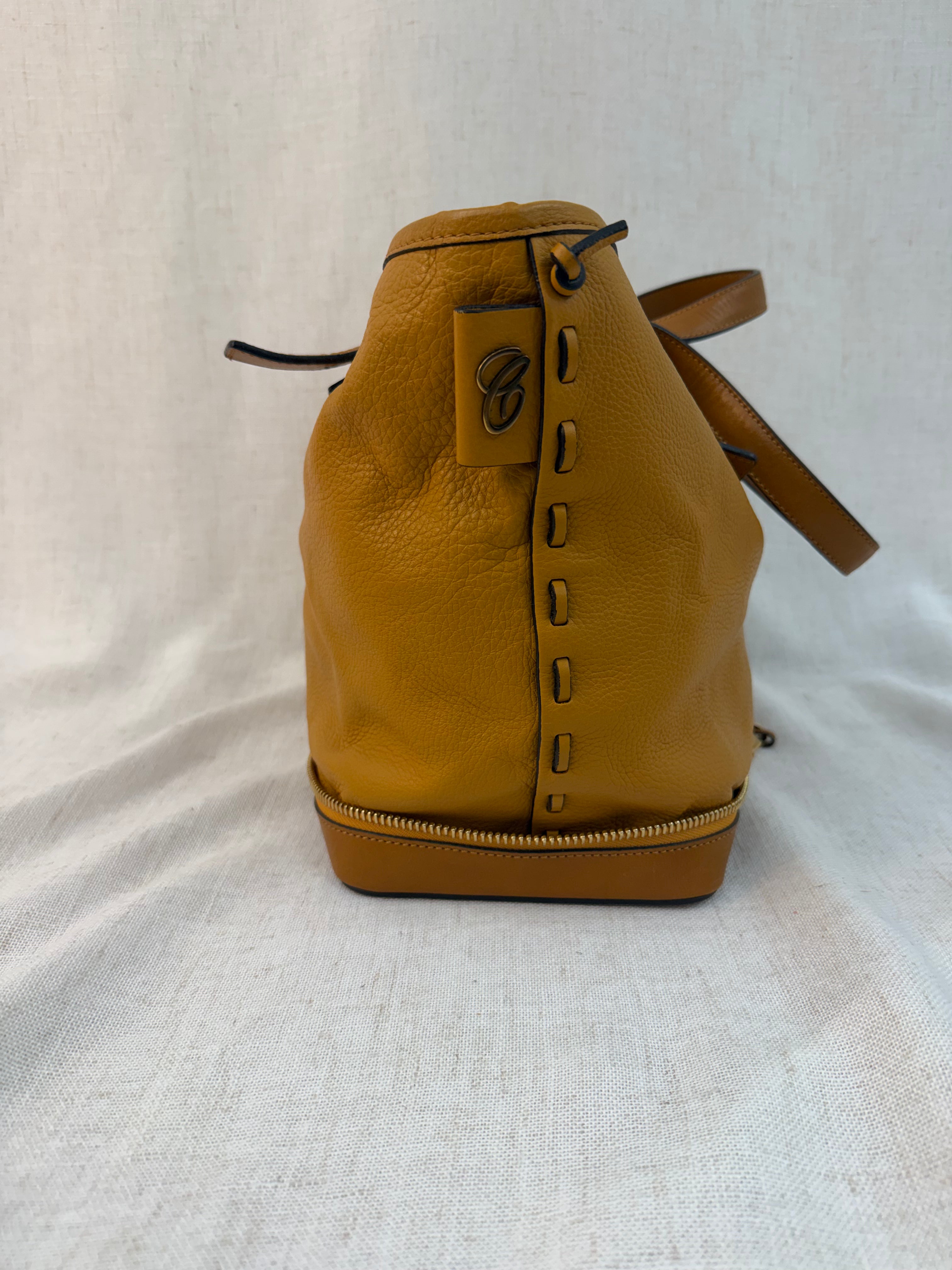 Chloe Yellow Leather Ellen Tote Bag