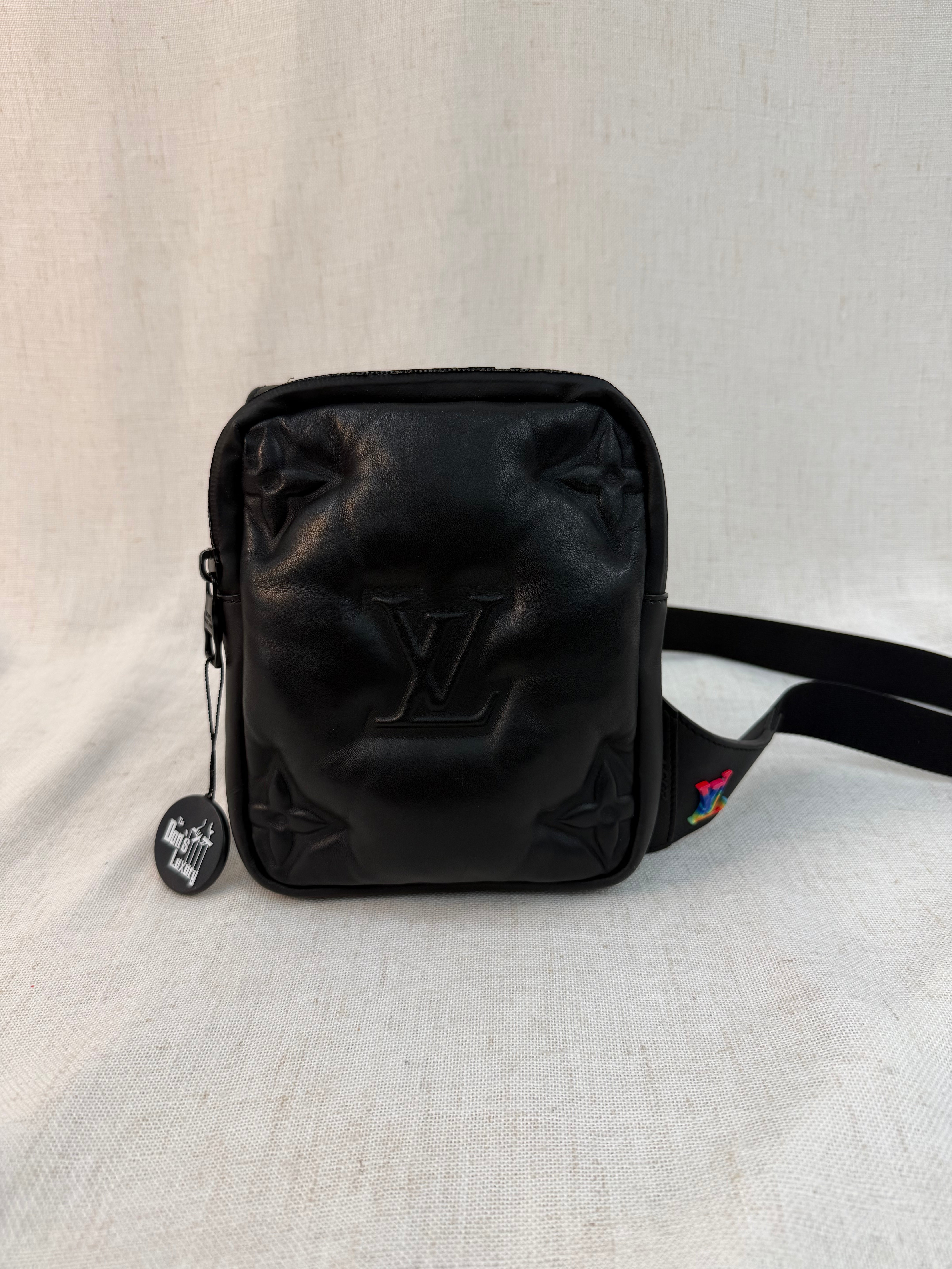 Louis Vuitton Black Lambskin 2054 Polochon Crossbody Bag