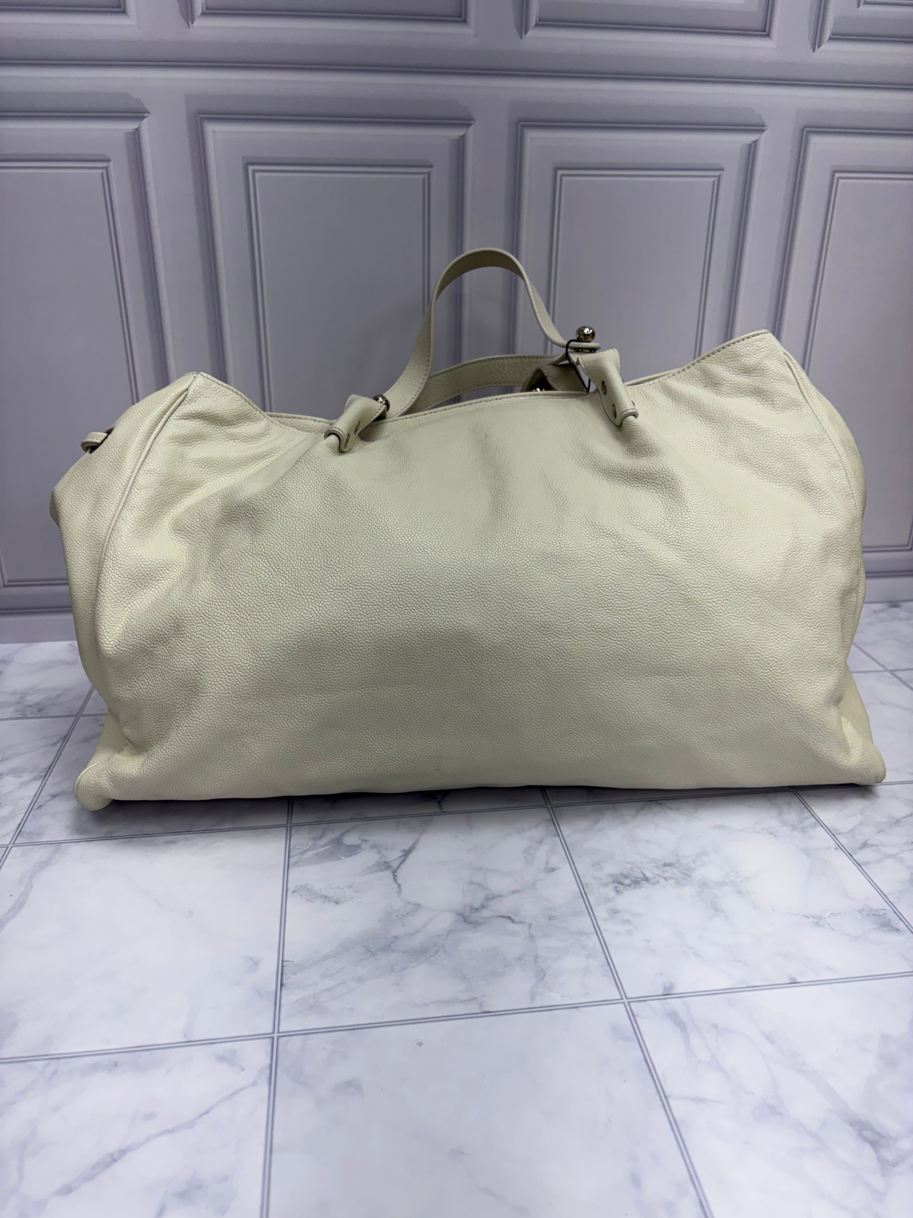 Chanel Beige Caviar Leather Pocket in the City Bag