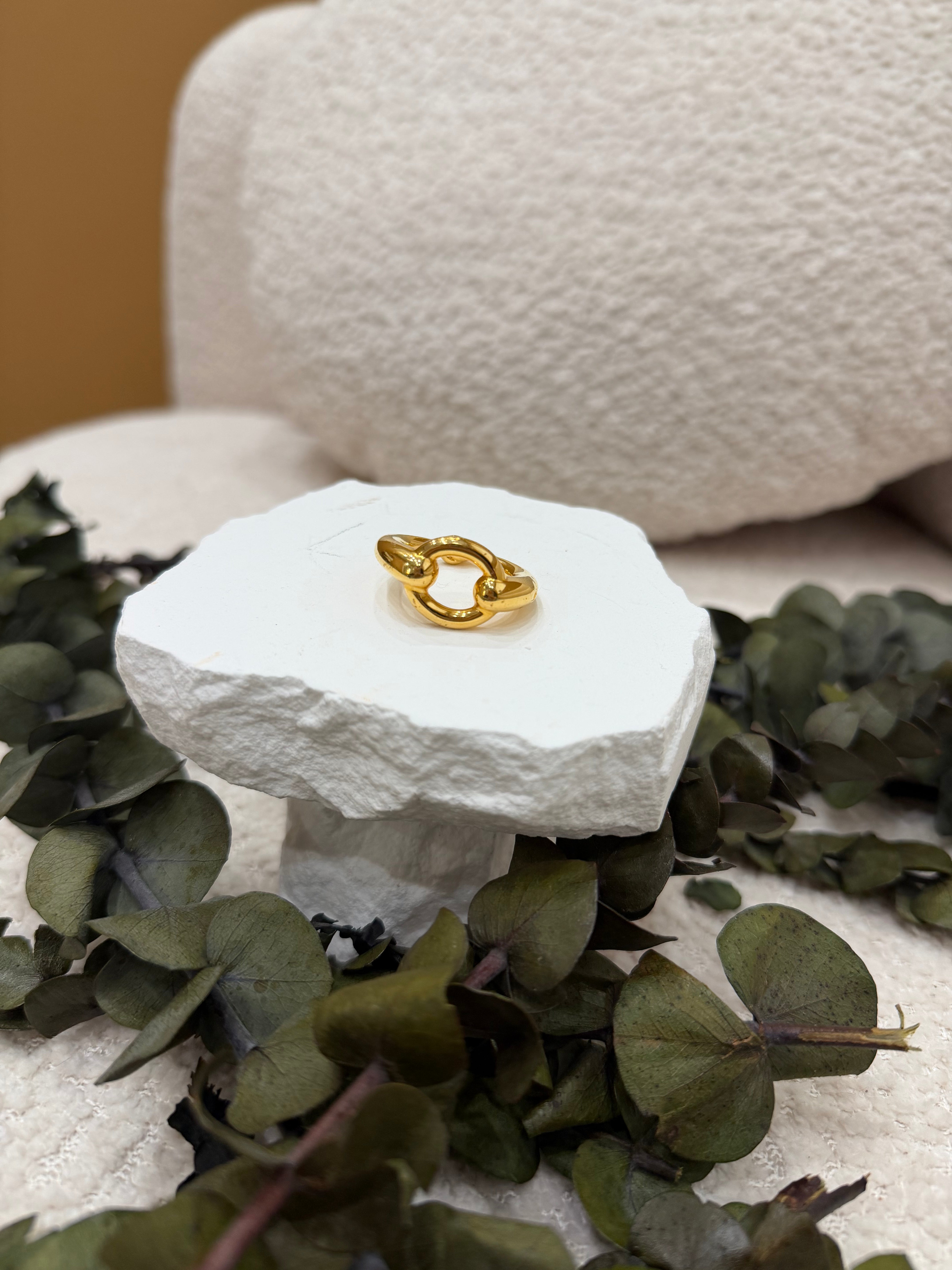 Hermes Gold Circle Scarf Ring