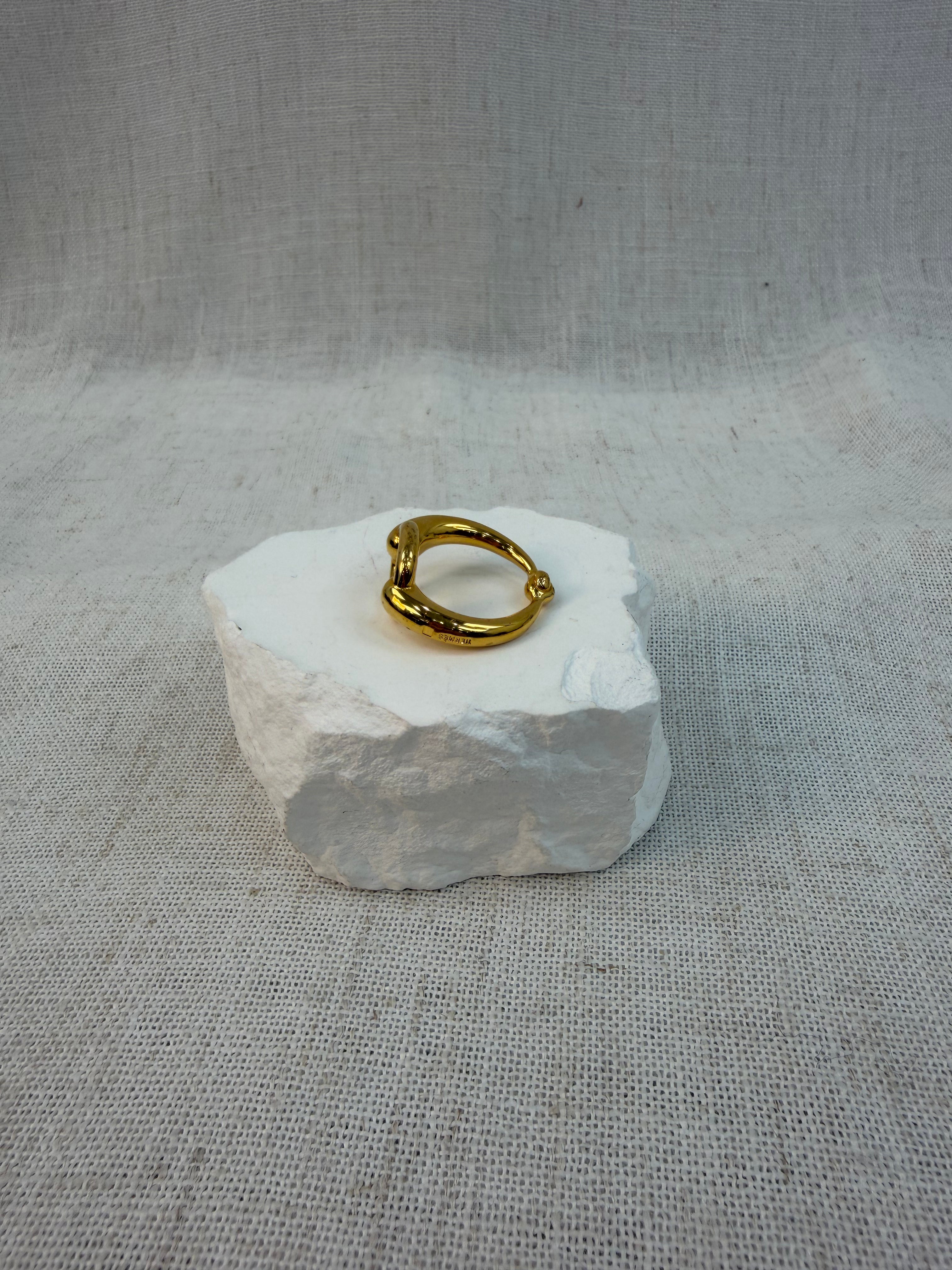 Hermes Gold Circle Scarf Ring