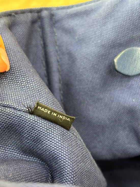 Prada Blue Canapa MM Canvas Tote