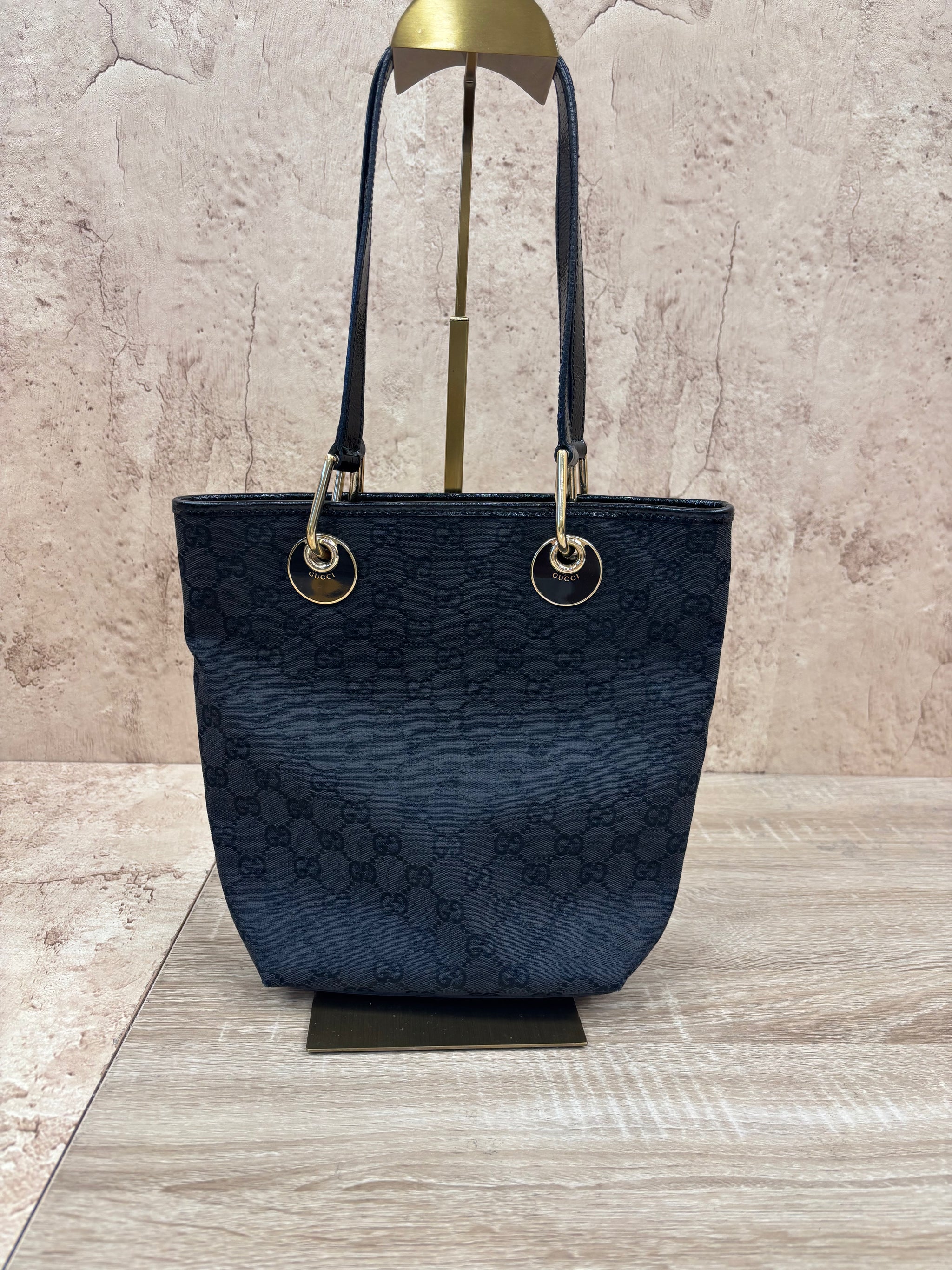 Gucci Black Canvas Eclipse Tote