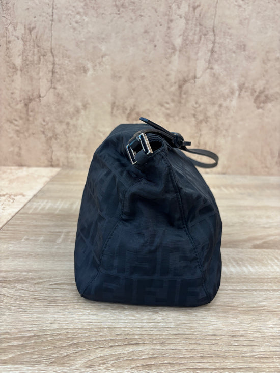 Fendi Black Nylon Zucca Print Shoulder Bag