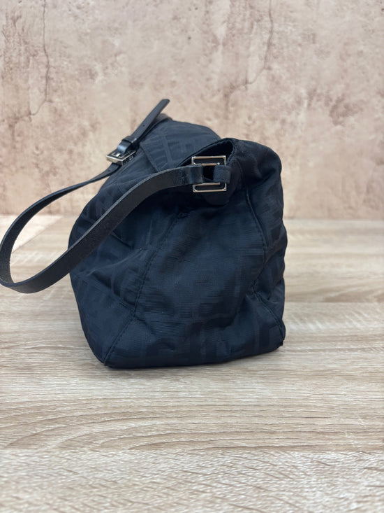 Fendi Black Nylon Zucca Print Shoulder Bag