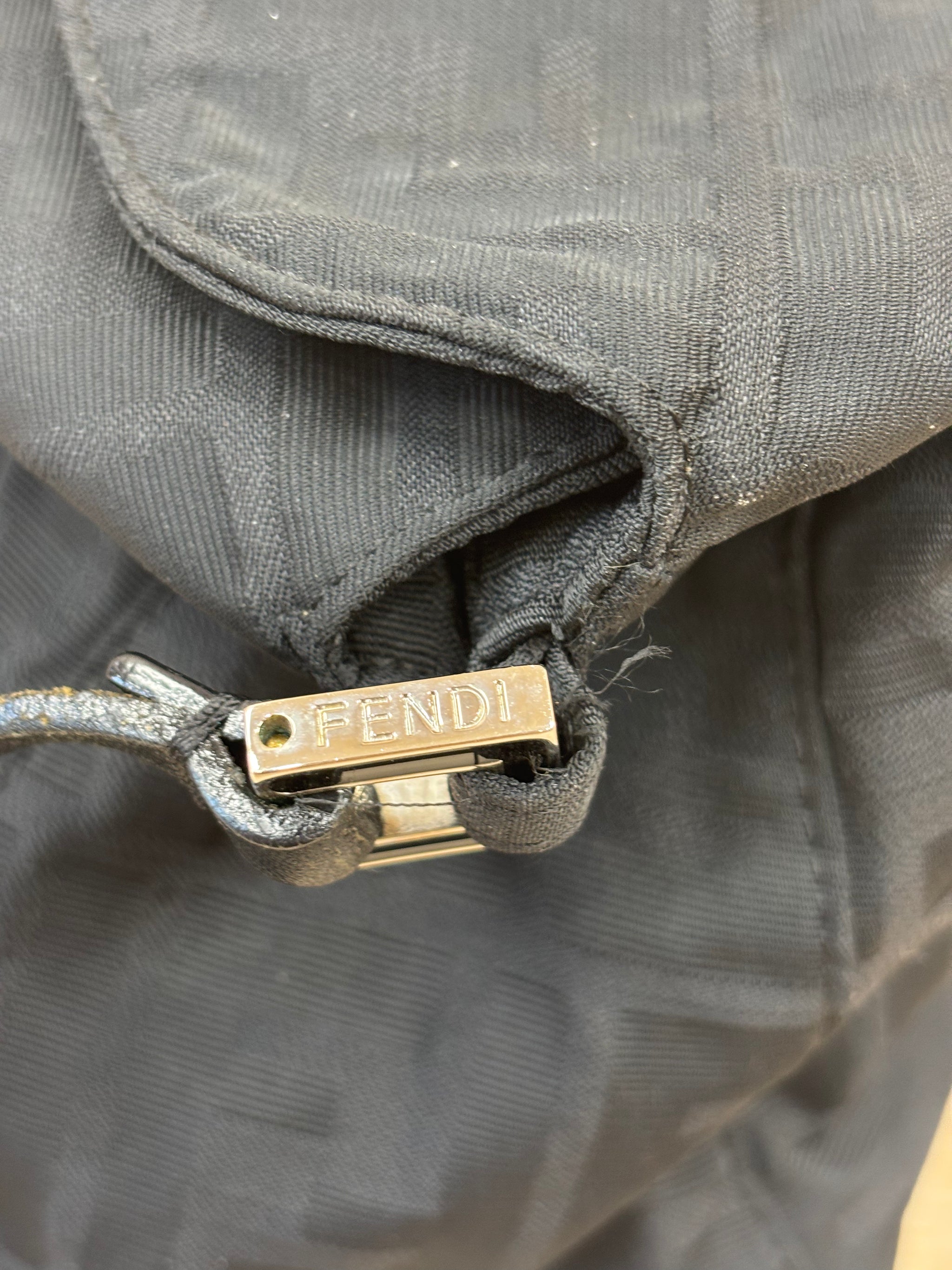 Fendi Black Nylon Zucca Print Shoulder Bag