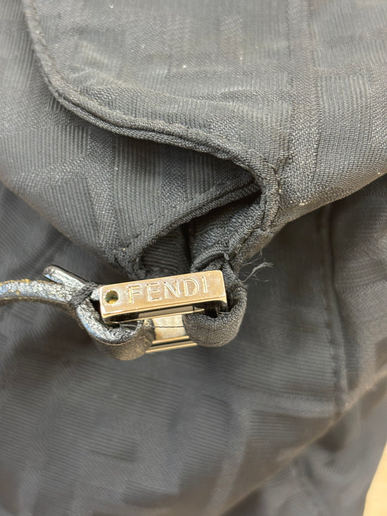 Fendi Black Nylon Zucca Print Shoulder Bag