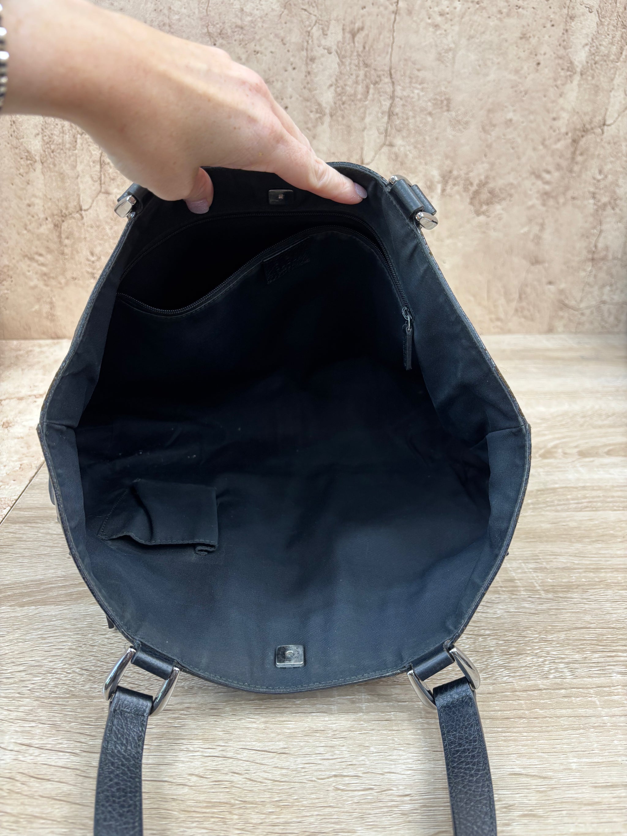 Gucci Black Canvas Abby Tote Bag