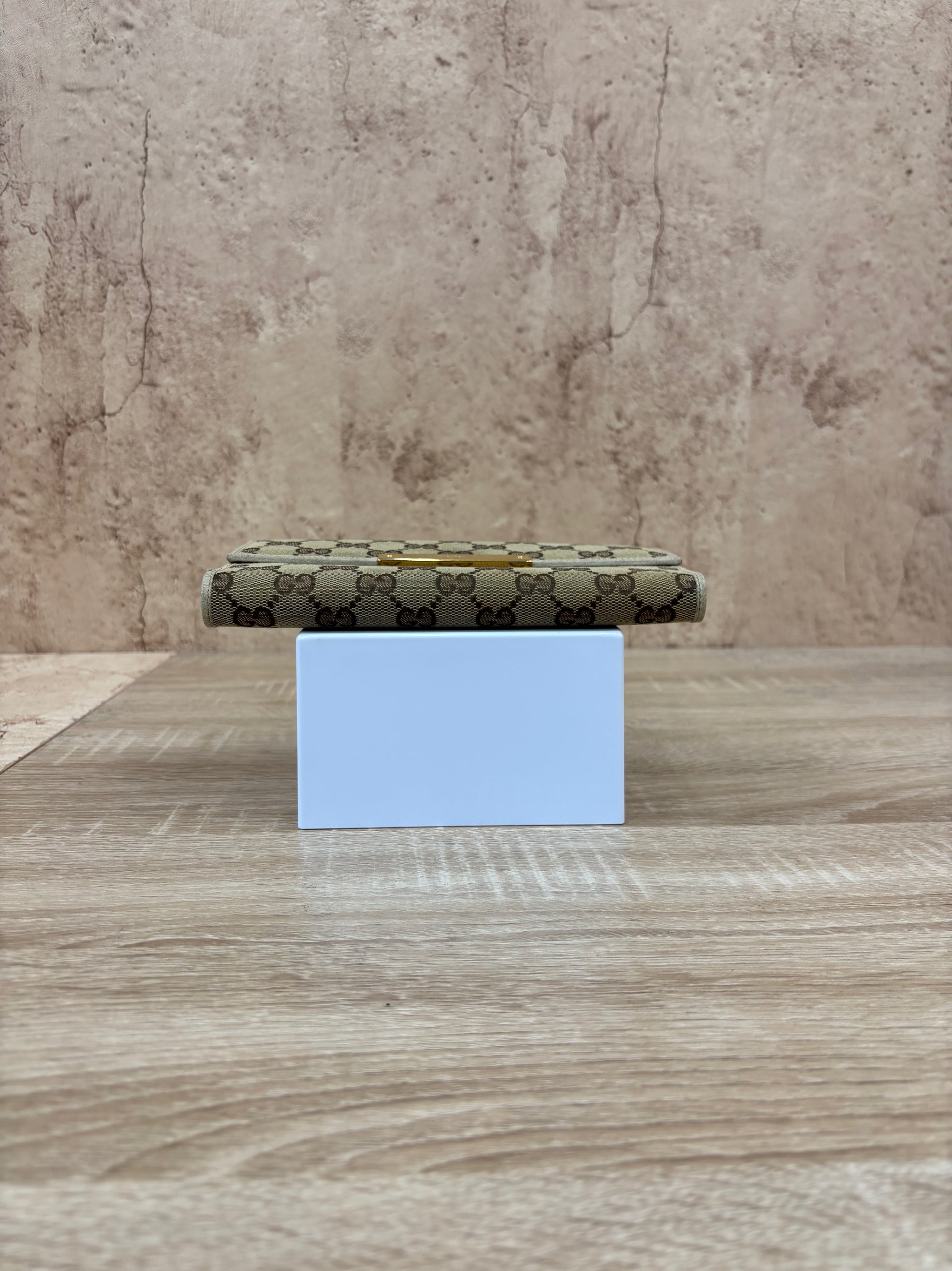 Gucci Brown GG Supreme Print Continental Wallet