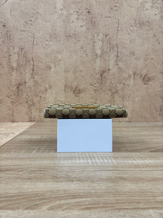 Gucci Brown GG Supreme Print Continental Wallet