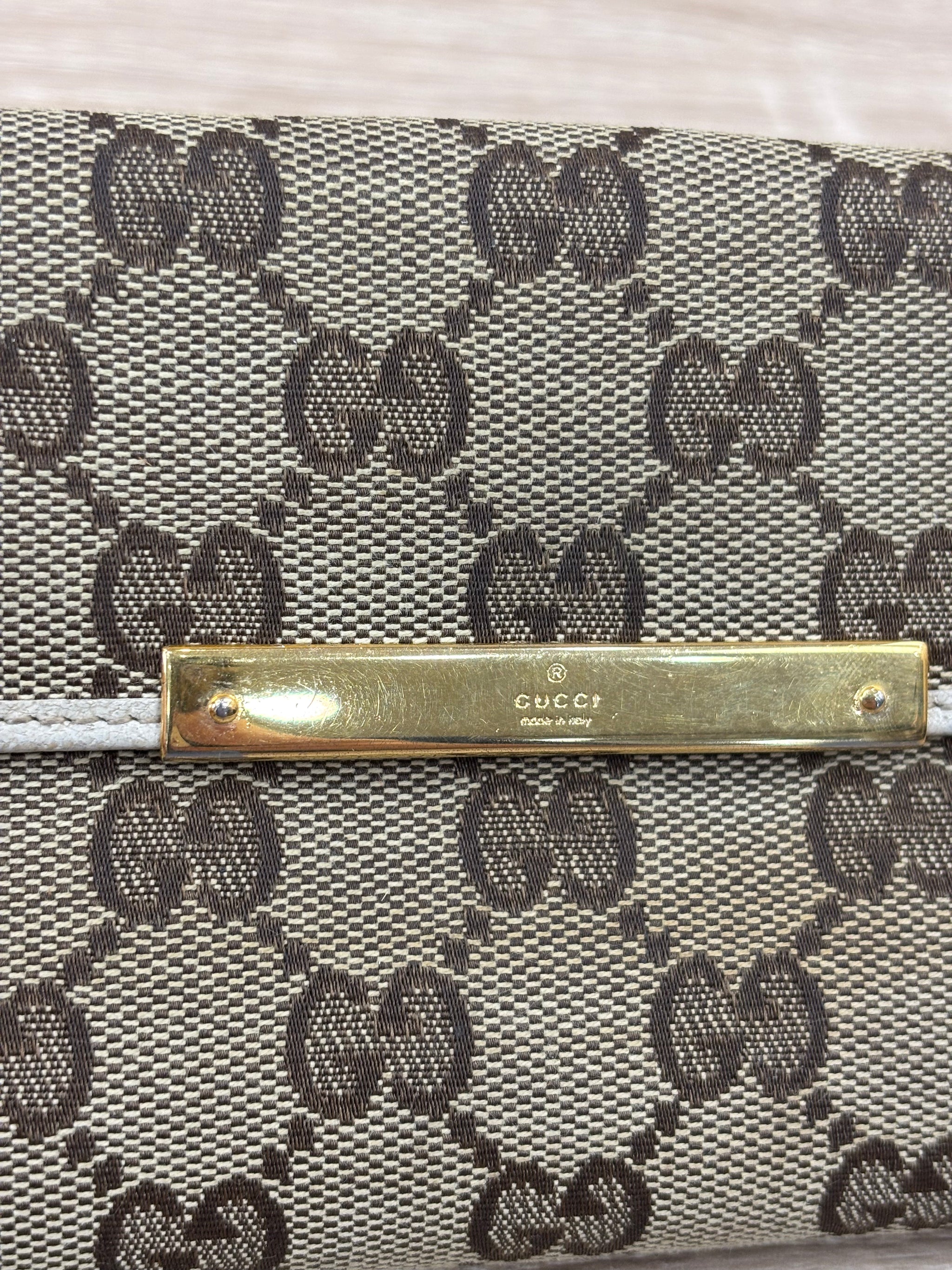 Gucci Brown GG Supreme Print Continental Wallet