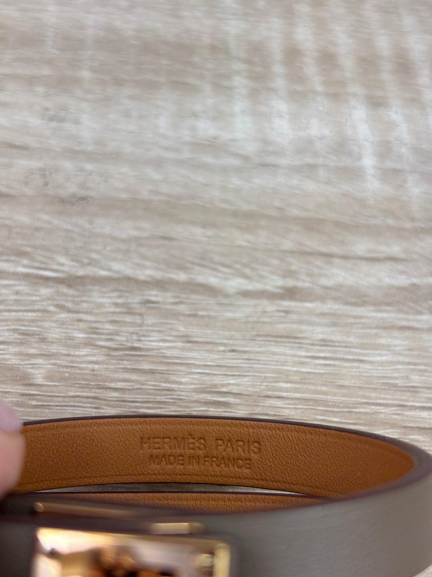 Hermes Brown Leather Kelly Wrap Bracelet