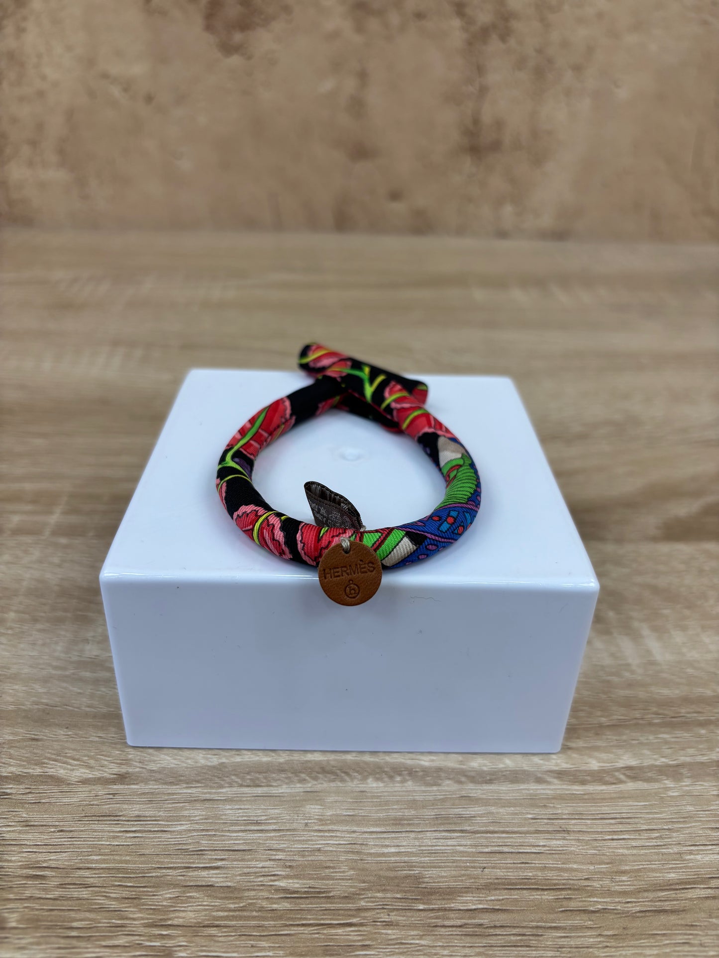 Hermes Floral Print Silk Braclet