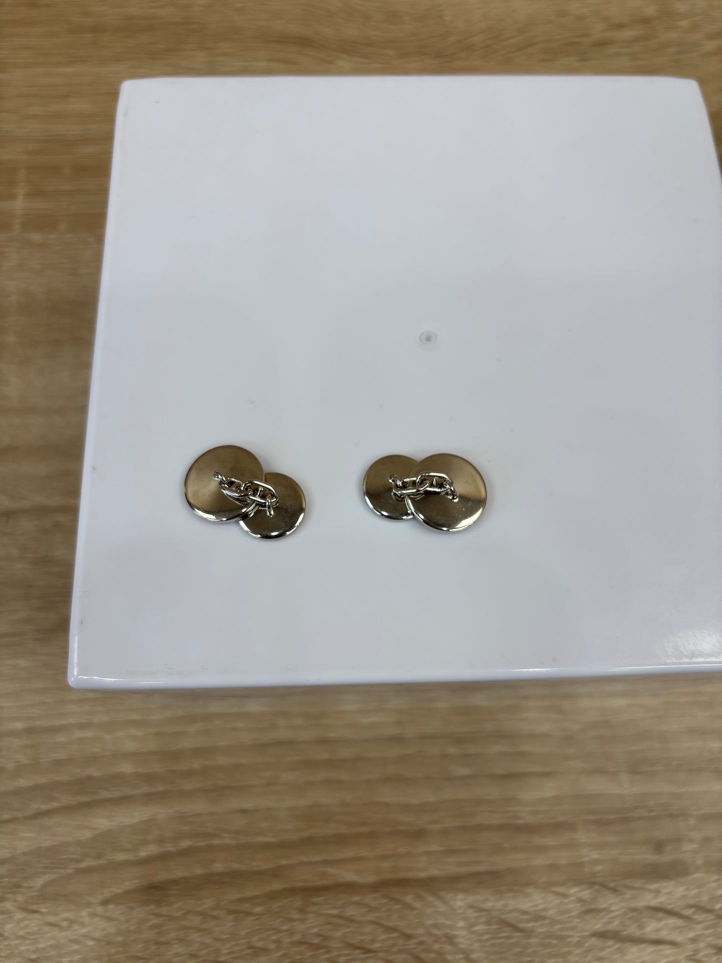 Hermes Orange And Silver Cufflinks
