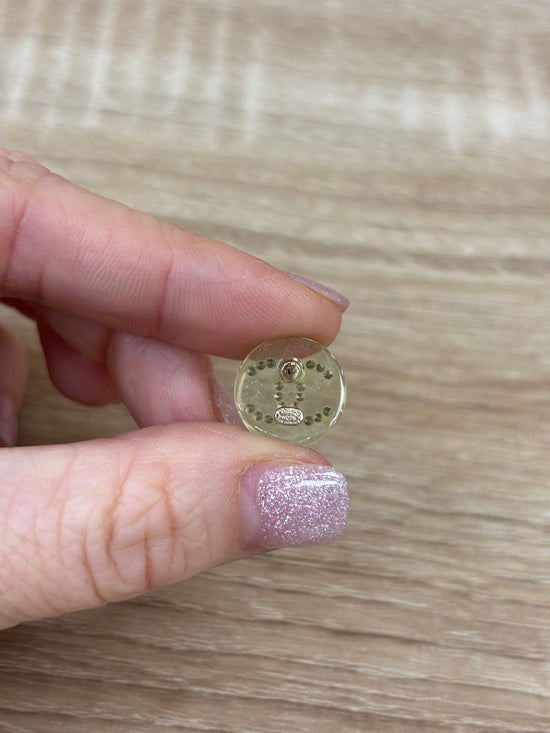 Chanel Green Acrylic And Rhinestone Earrings