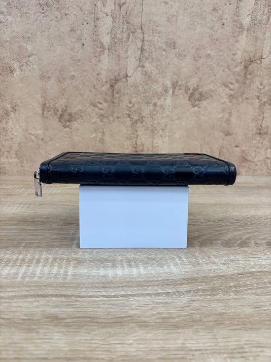 Gucci Navy Leather Guccisima Leather Zippy Wallet