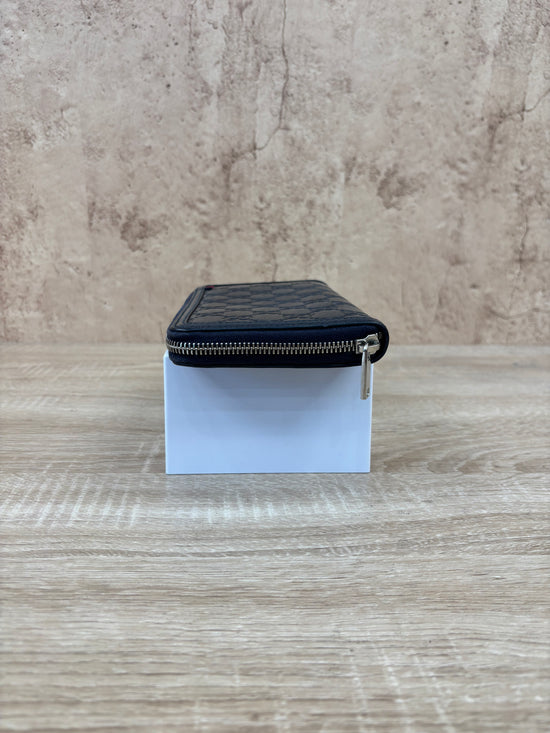 Gucci Navy Leather Guccisima Leather Zippy Wallet