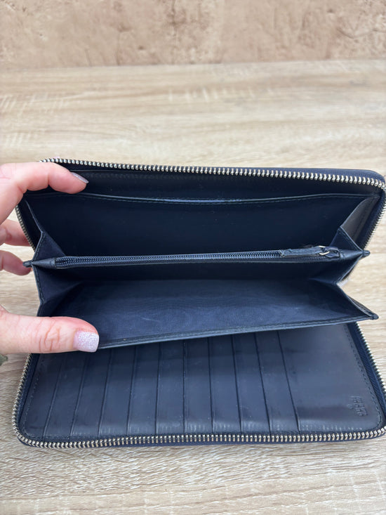 Gucci Navy Leather Guccisima Leather Zippy Wallet