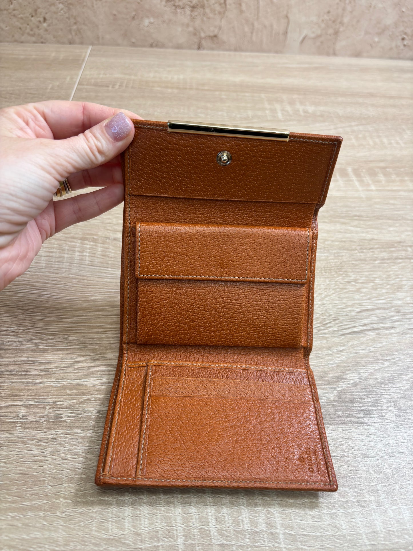 Gucci Brown GG Canvas Compact Wallet