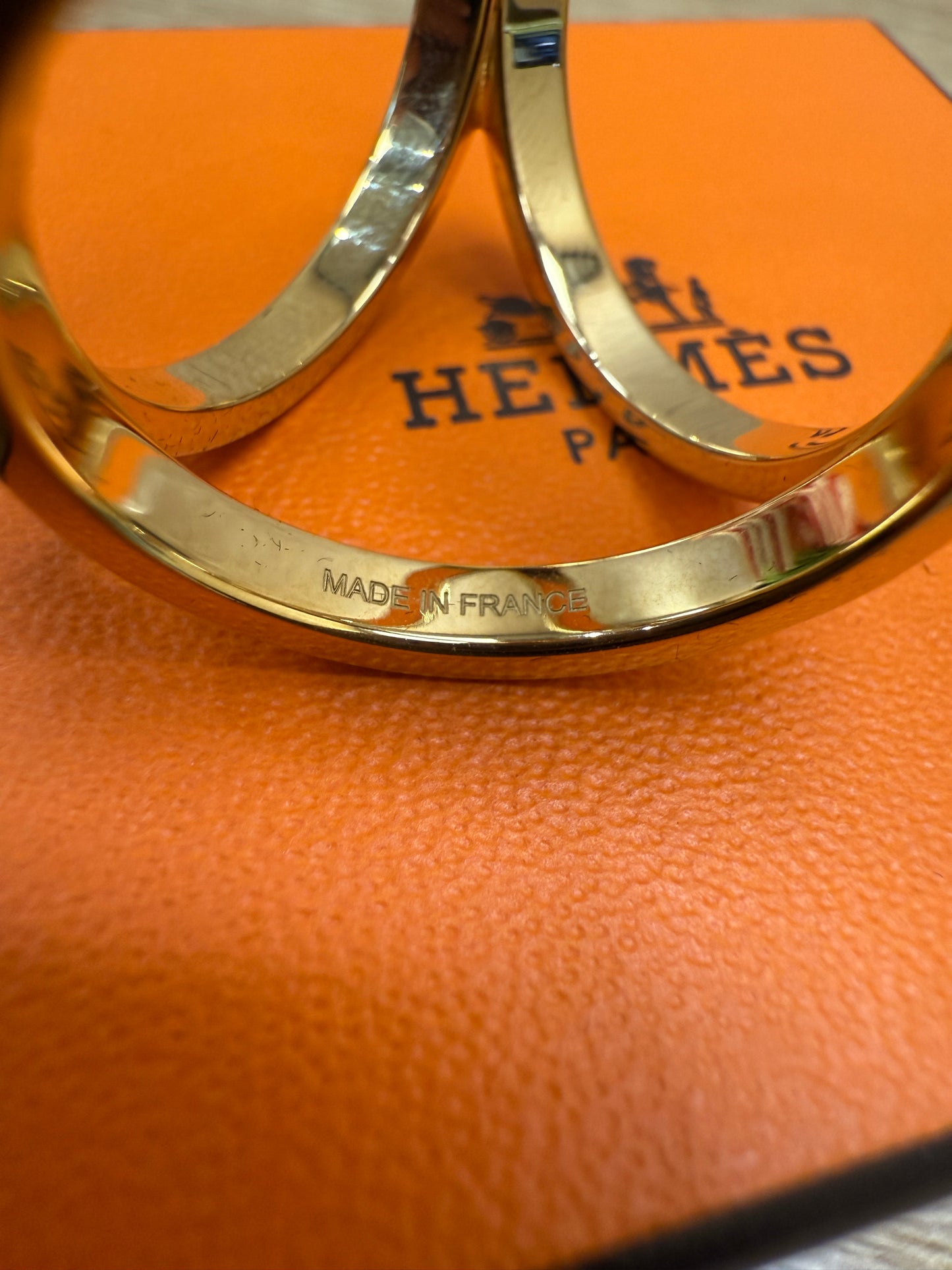 Hermes Gold Trio Scarf Ring