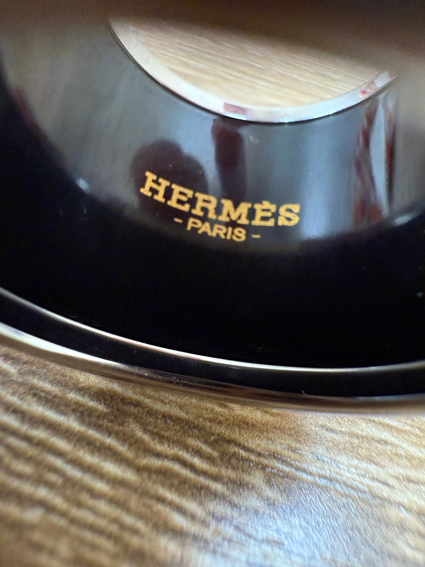 Hermes Orange Printed Enamel Scarf Ring