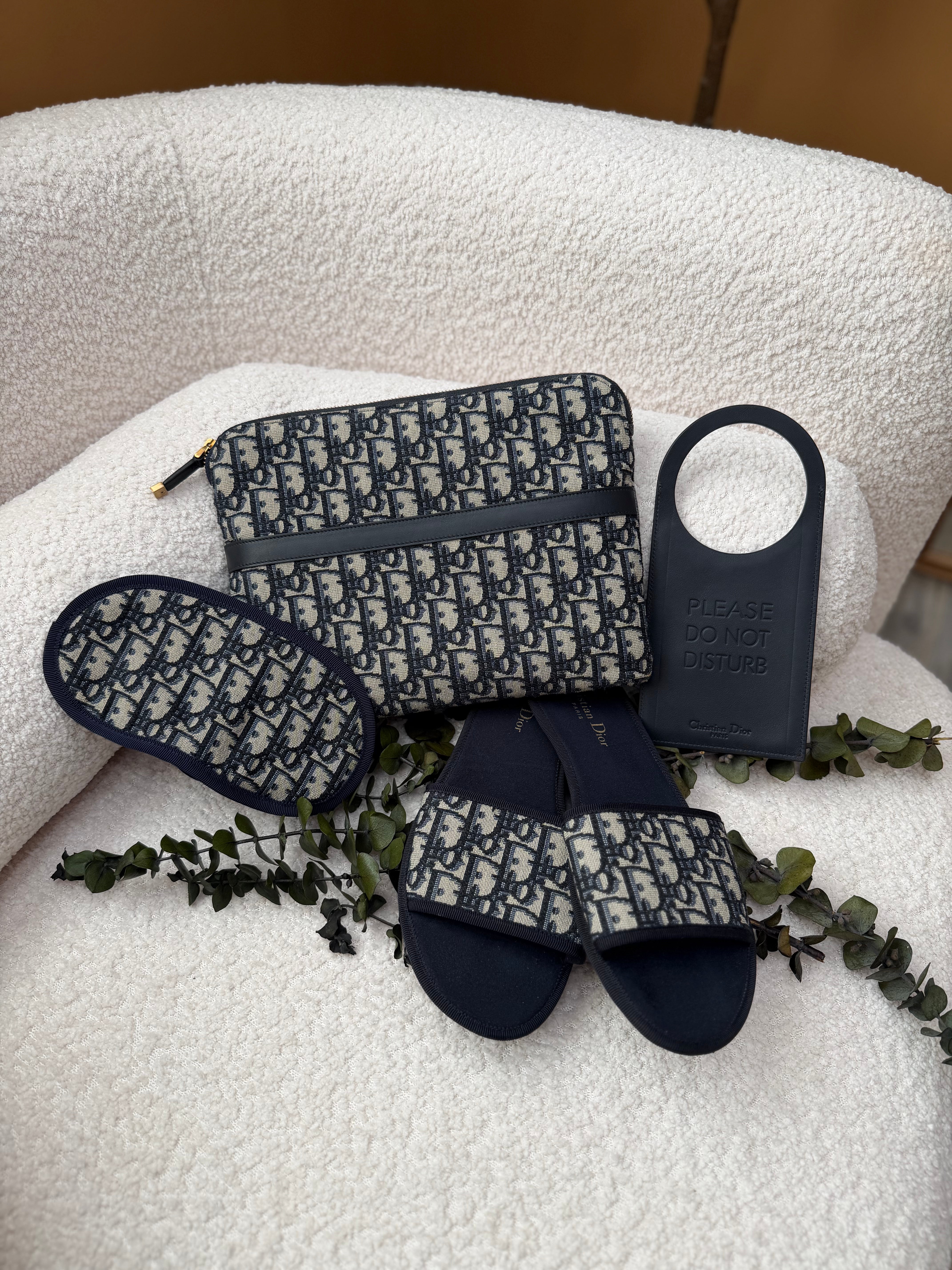 Christian Dior Blue Canvas Oblique Travel Set