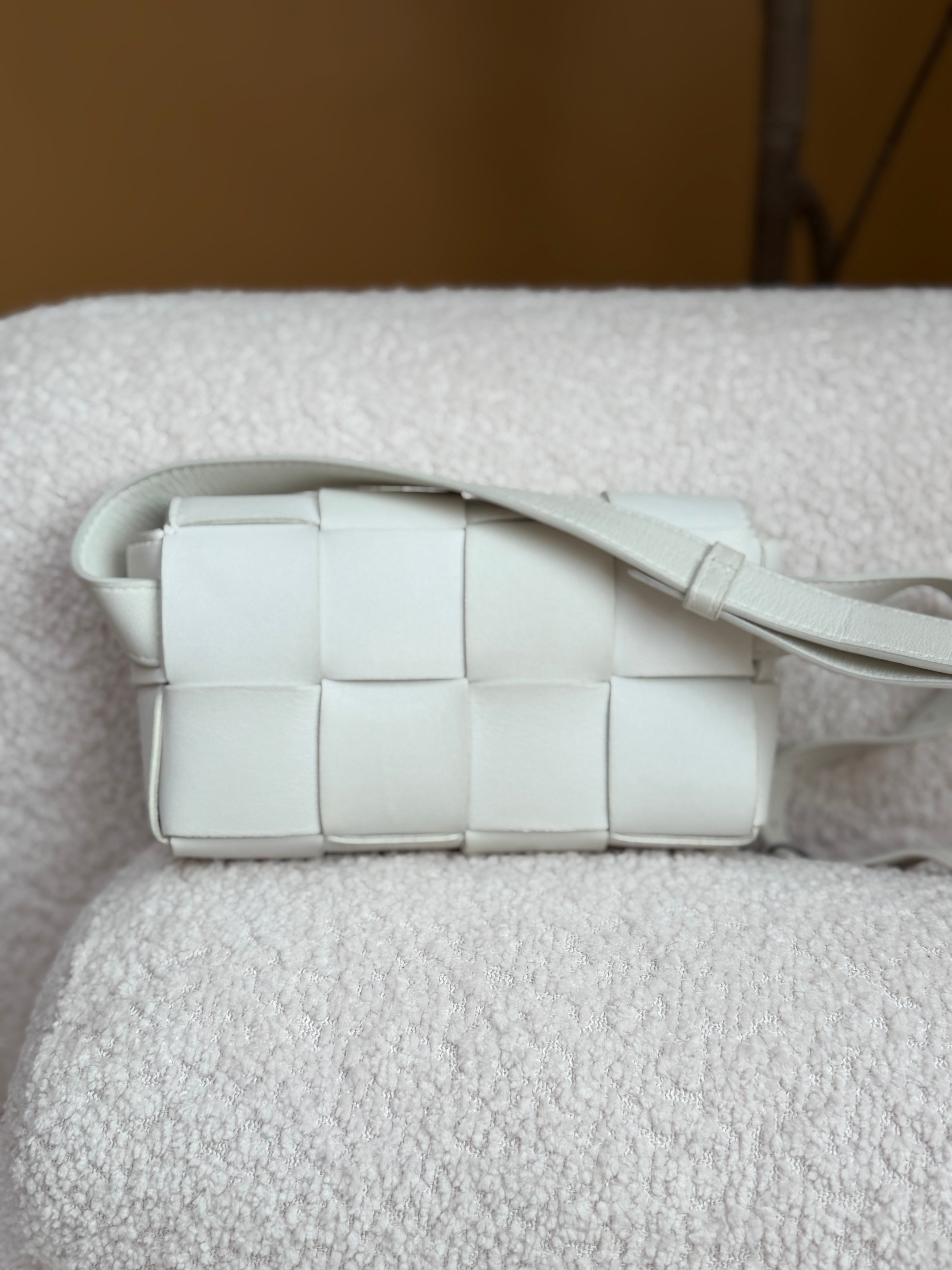 Bottega Veneta White Leather Cassette Belt Bag