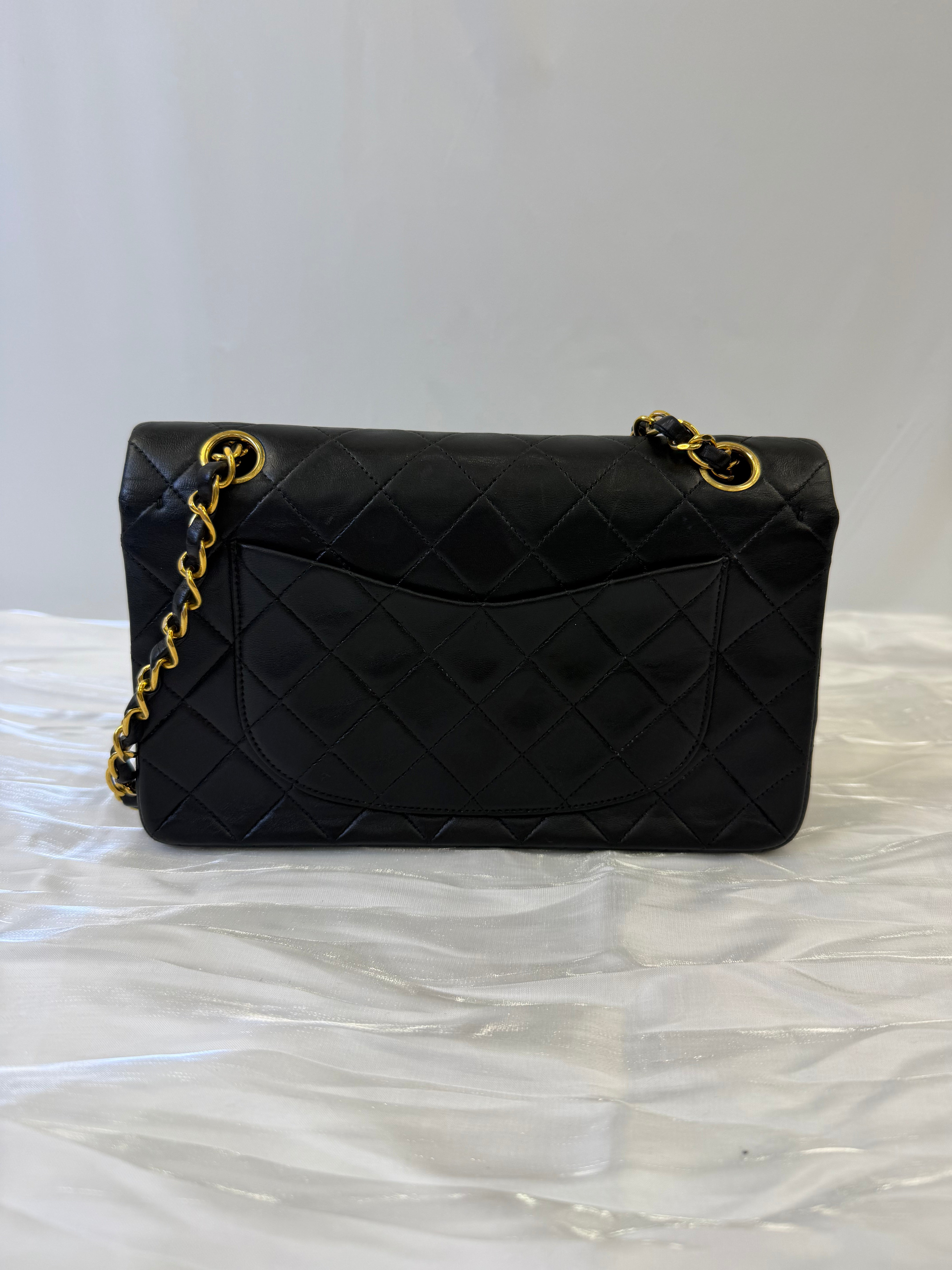 Chanel Black Lambskin Small Classic Double Flap Bag