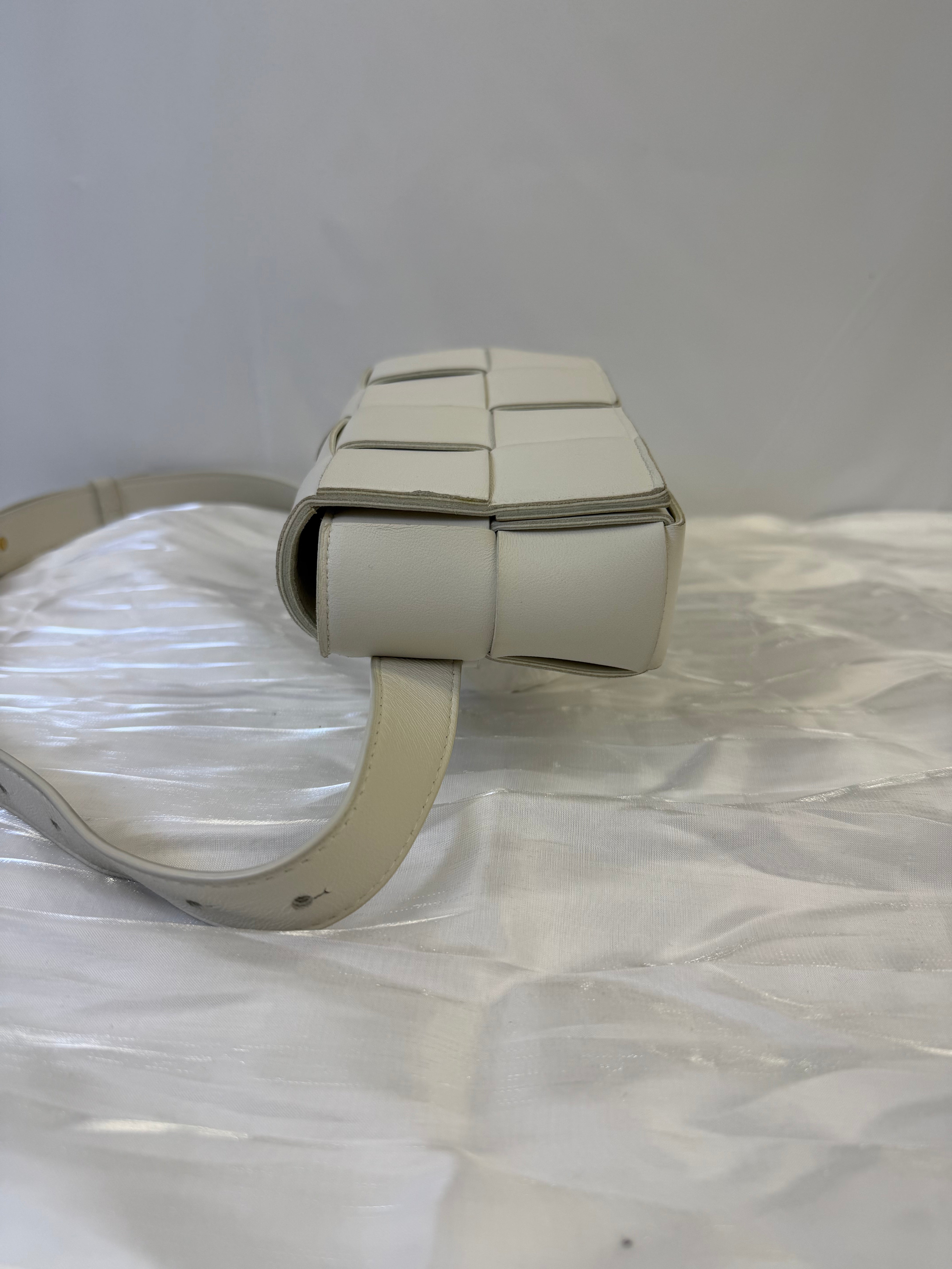 Bottega Veneta White Leather Cassette Belt Bag