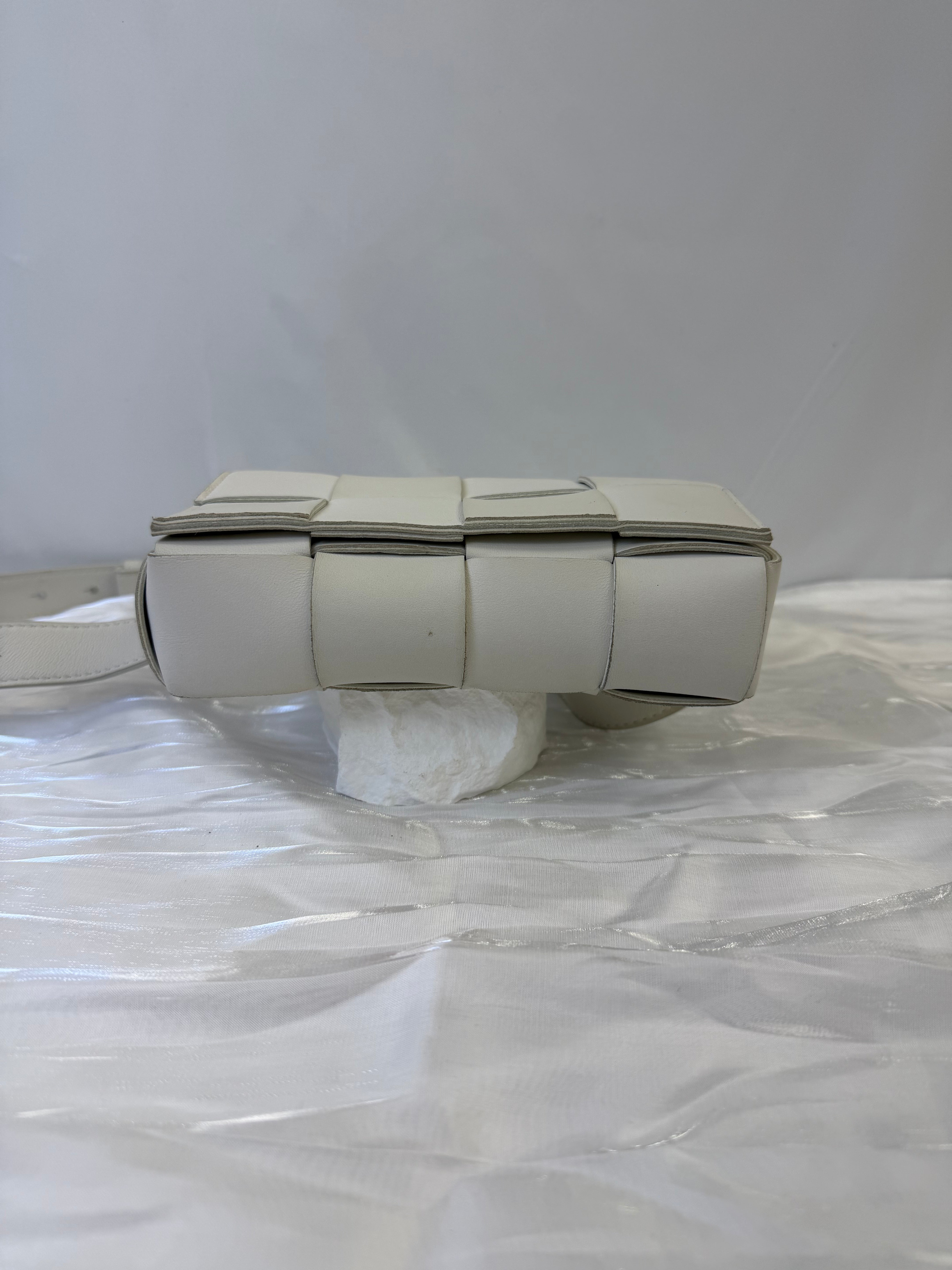Bottega Veneta White Leather Cassette Belt Bag