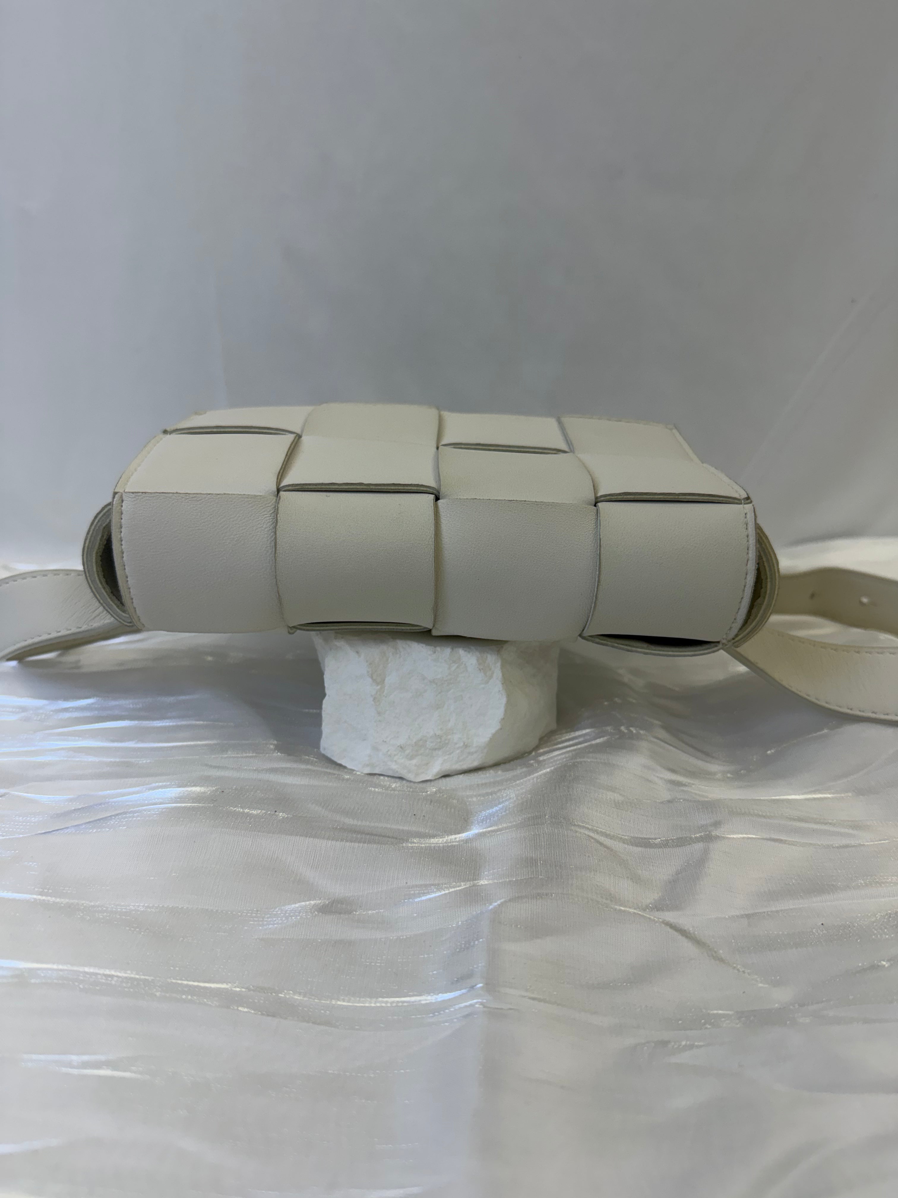 Bottega Veneta White Leather Cassette Belt Bag