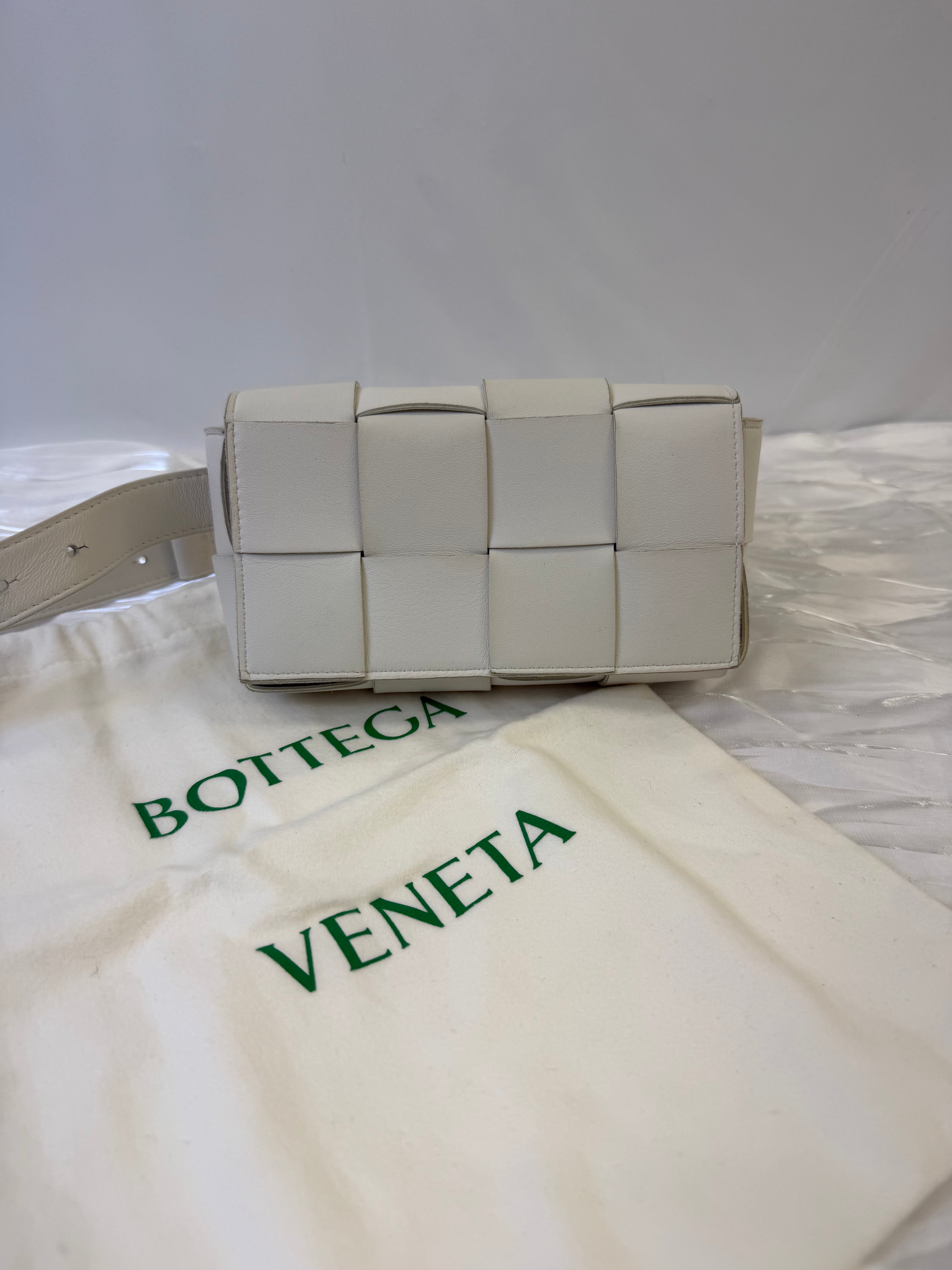 Bottega Veneta White Leather Cassette Belt Bag