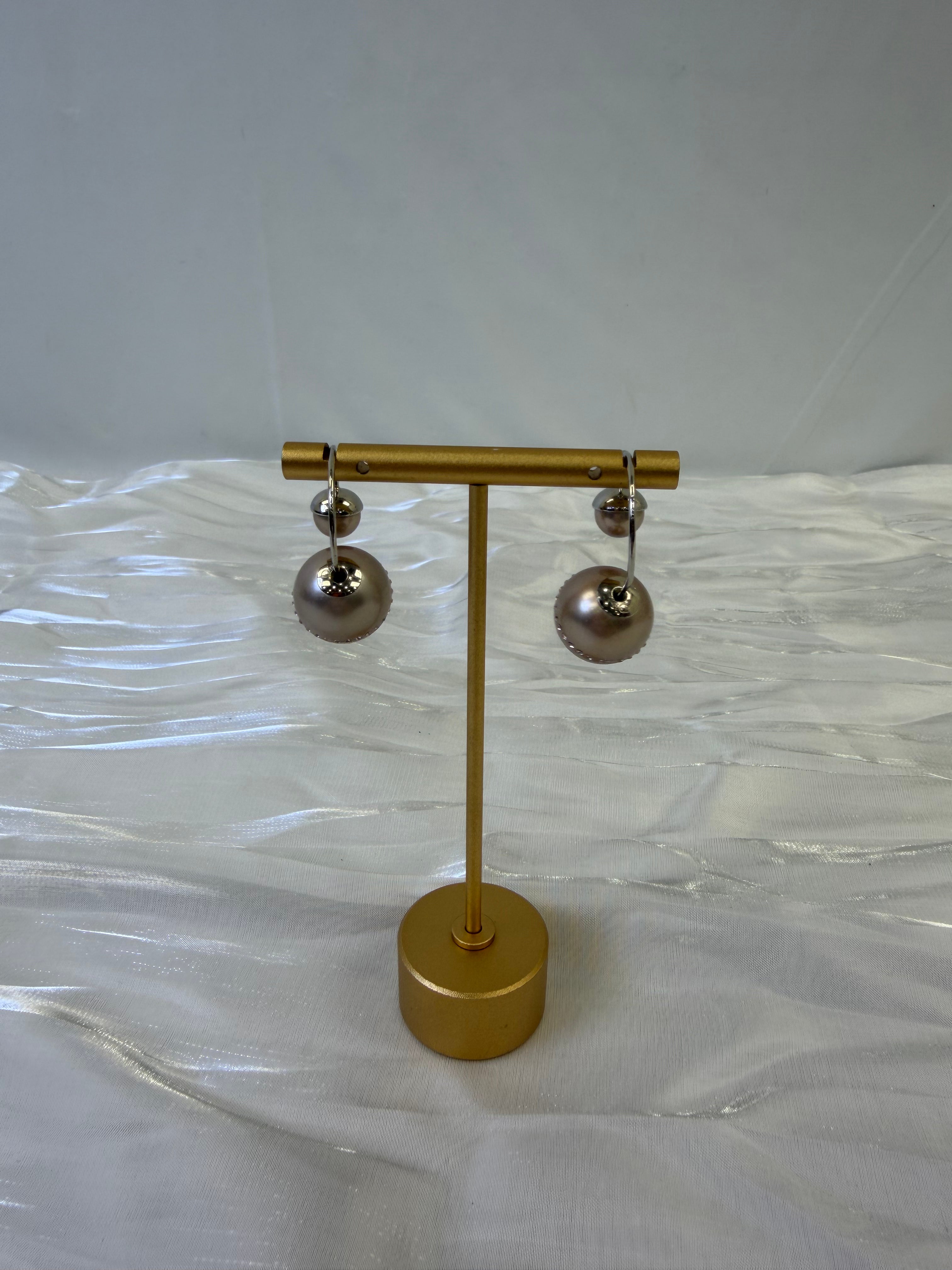 Christian Dior Pink Pearl Orbital Pin Earrings