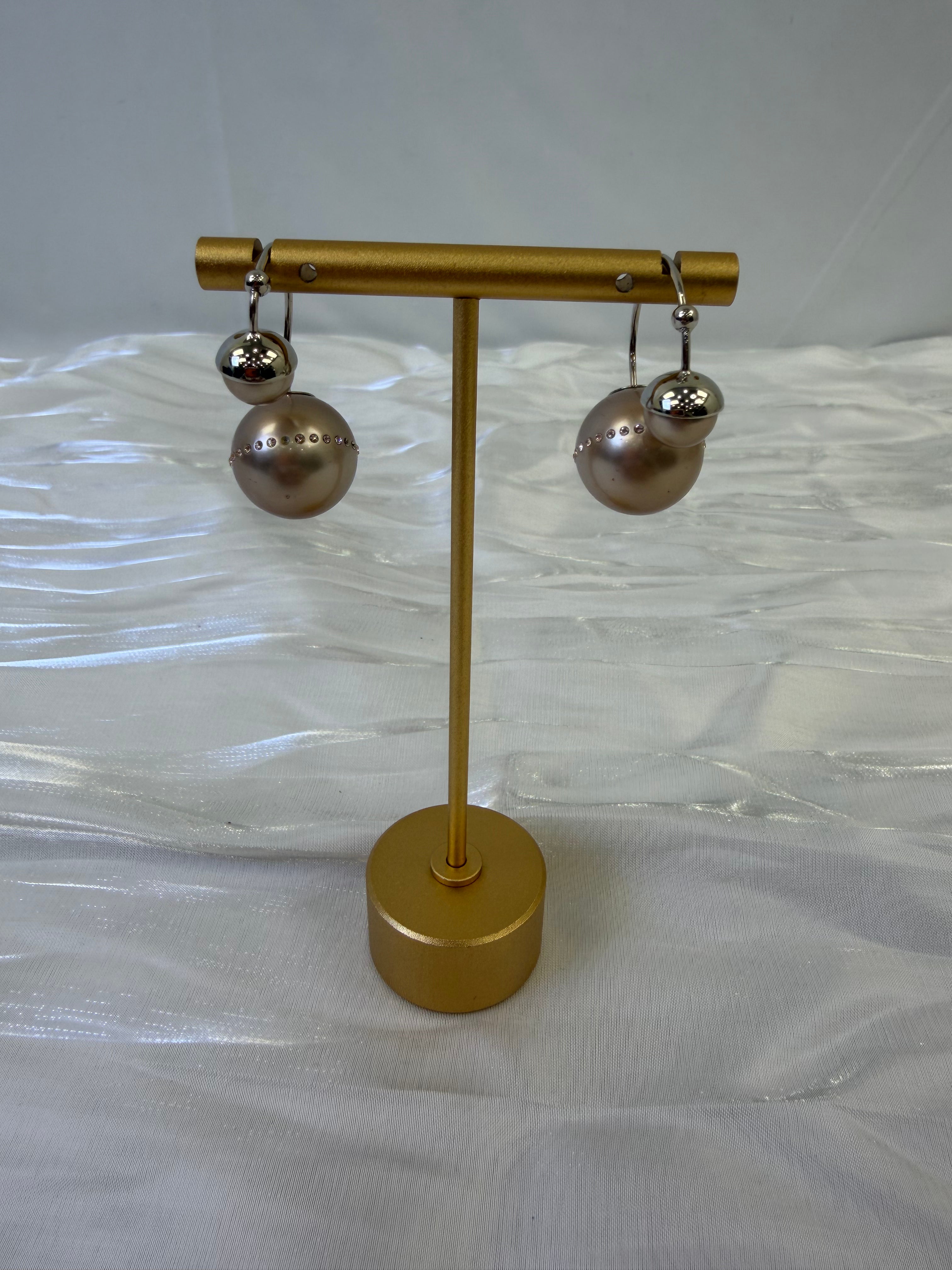 Christian Dior Pink Pearl Orbital Pin Earrings