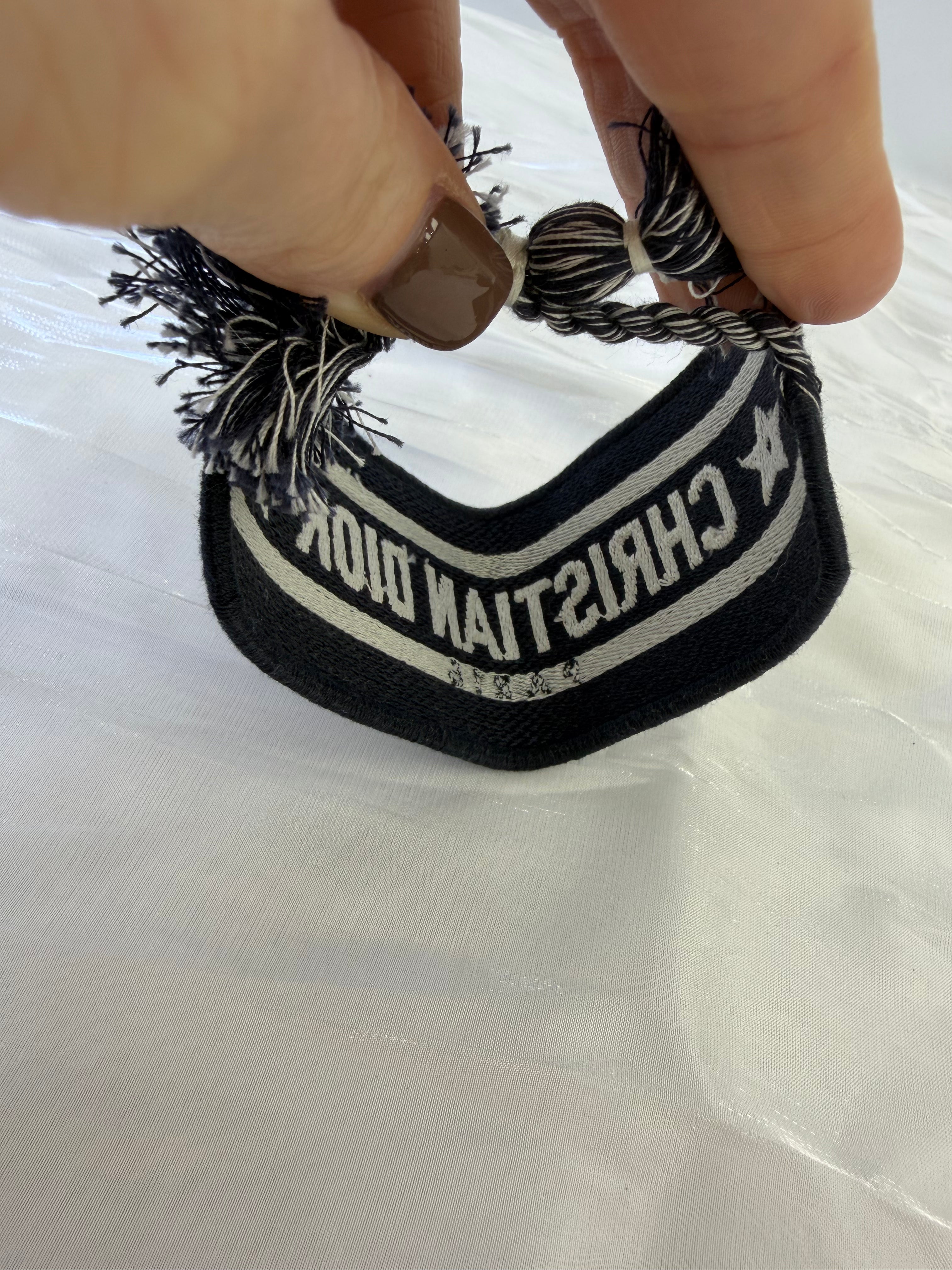 Christian Dior Navy Cotton Friendship Bracelet