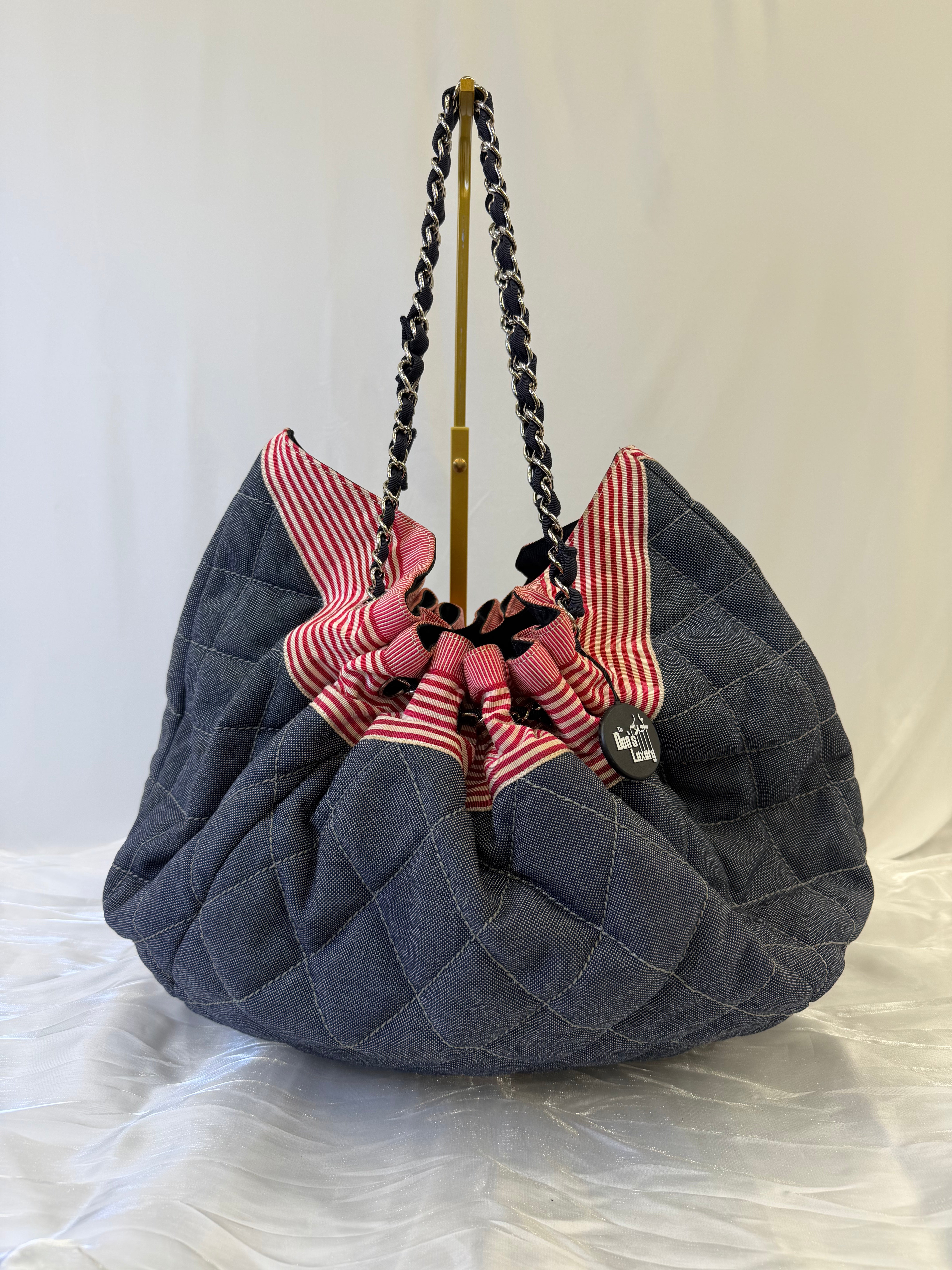 Chanel Navy Denim Coco Cabas Tote Bag