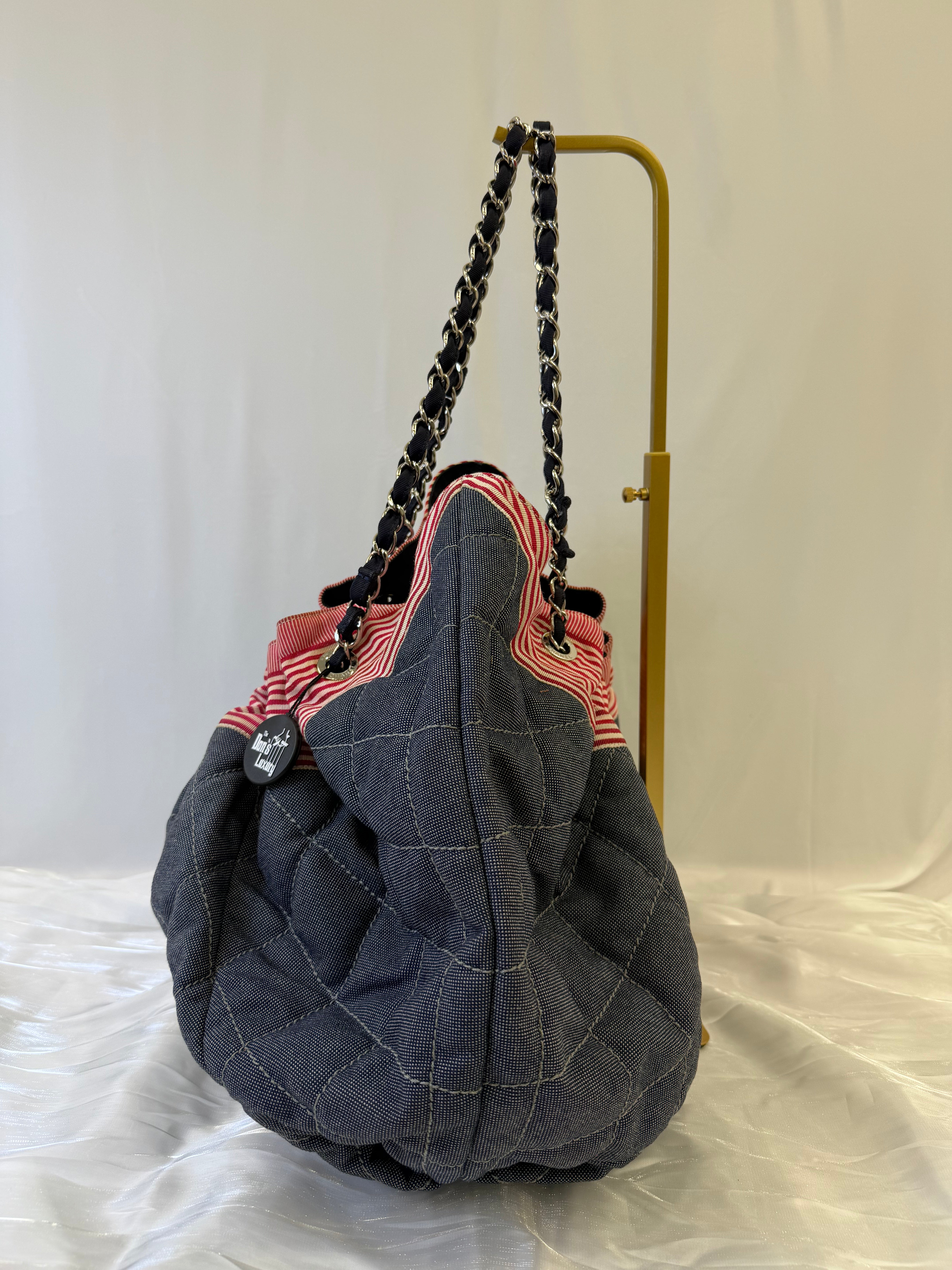 Chanel Navy Denim Coco Cabas Tote Bag