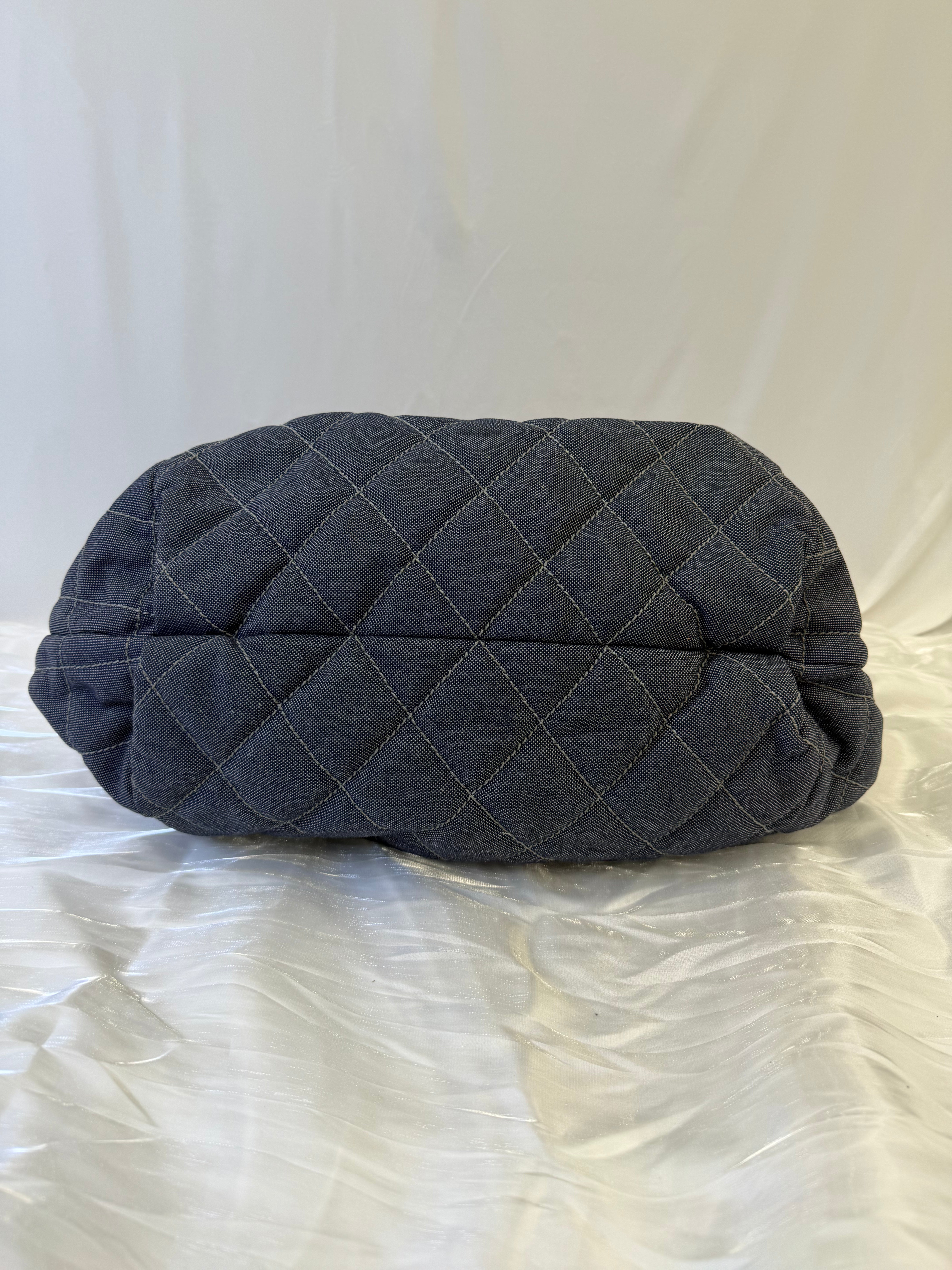 Chanel Navy Denim Coco Cabas Tote Bag